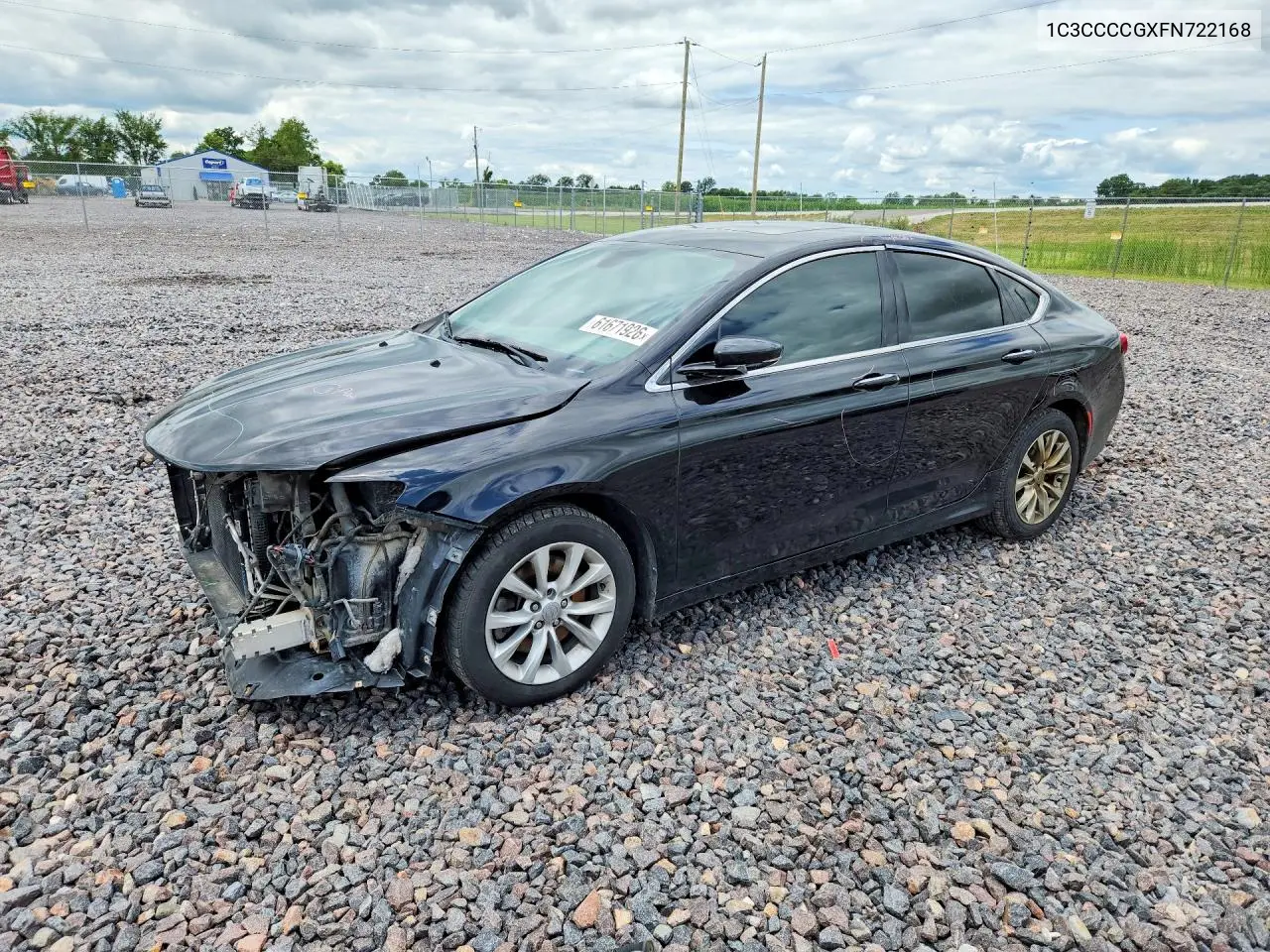 2015 Chrysler 200 C VIN: 1C3CCCCGXFN722168 Lot: 61671926
