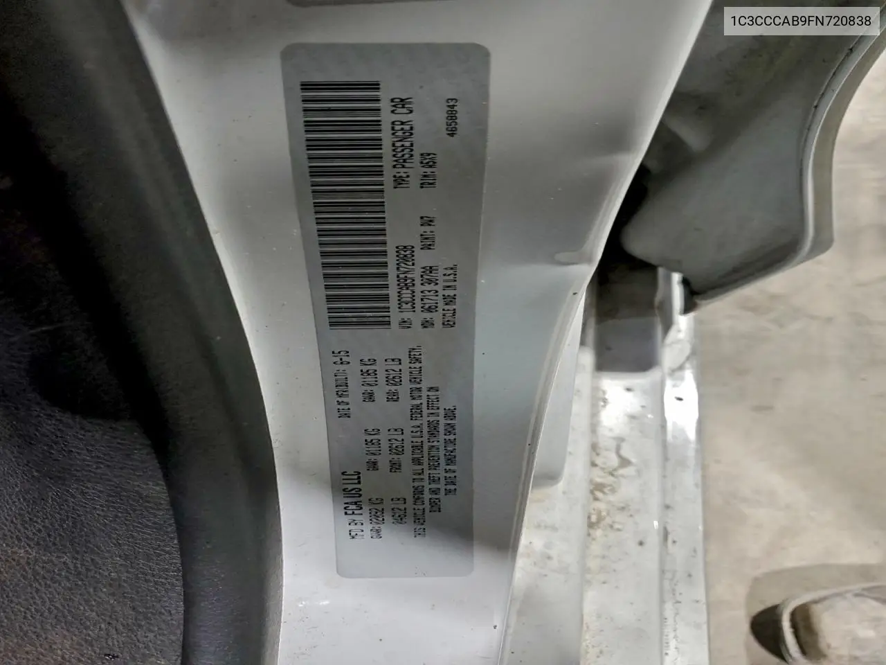 1C3CCCAB9FN720838 2015 Chrysler 200 Limited