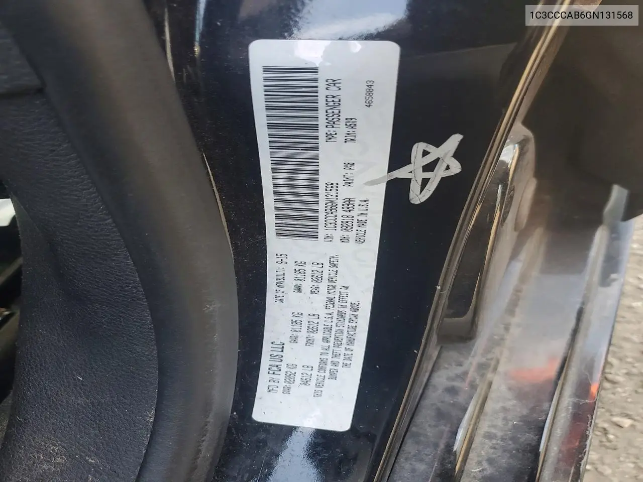 2016 Chrysler 200 Limited VIN: 1C3CCCAB6GN131568 Lot: 56051366