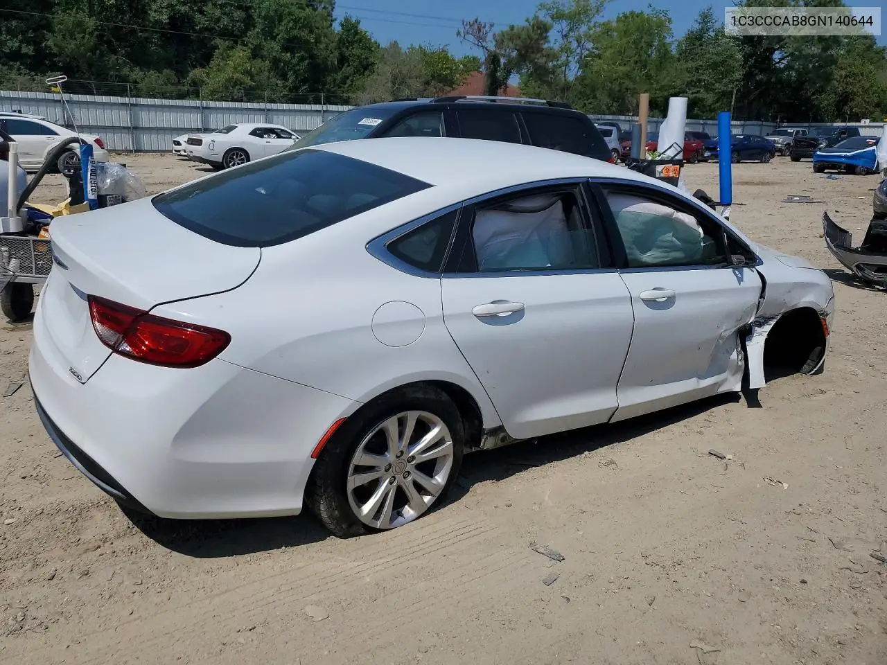 2016 Chrysler 200 VIN: 1C3CCCAB8GN140644 Lot: 59610956