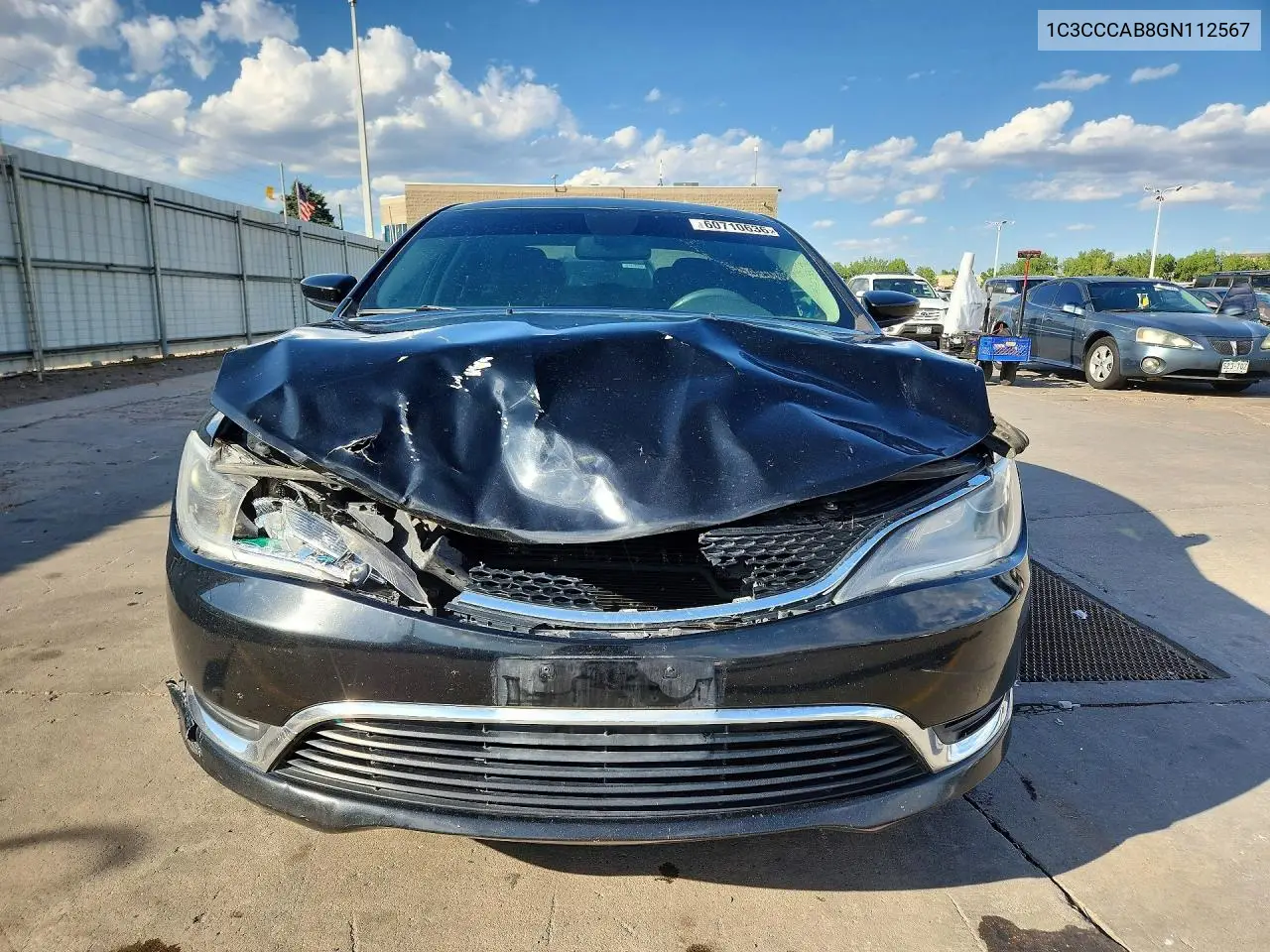 2016 Chrysler 200 Limited VIN: 1C3CCCAB8GN112567 Lot: 60710636
