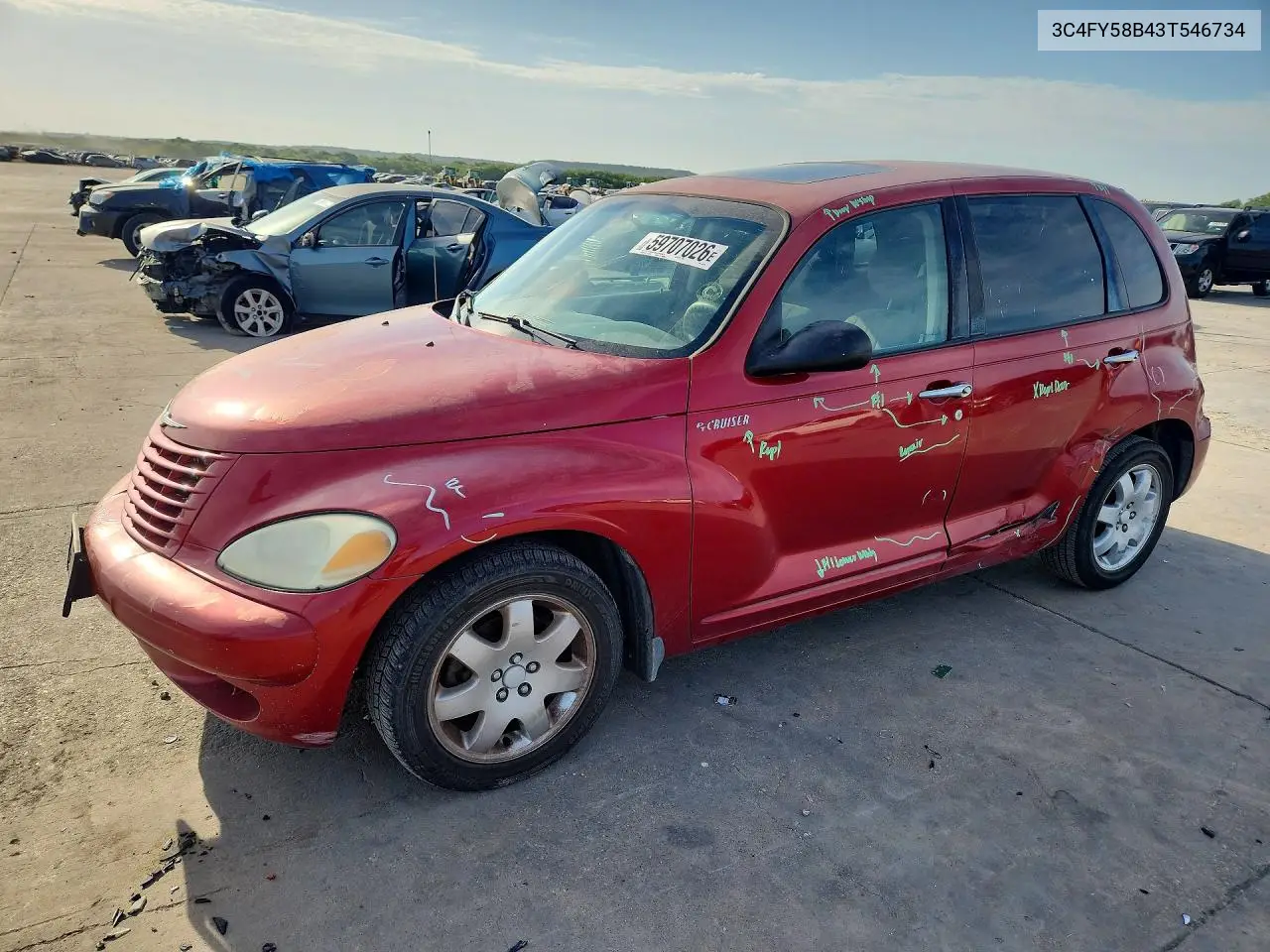 2003 Chrysler Pt Cruiser Touring VIN: 3C4FY58B43T546734 Lot: 59707026