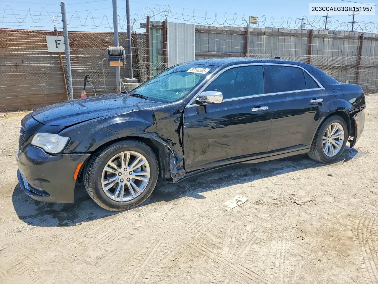 2016 Chrysler 300C VIN: 2C3CCAEG3GH151957 Lot: 57998596