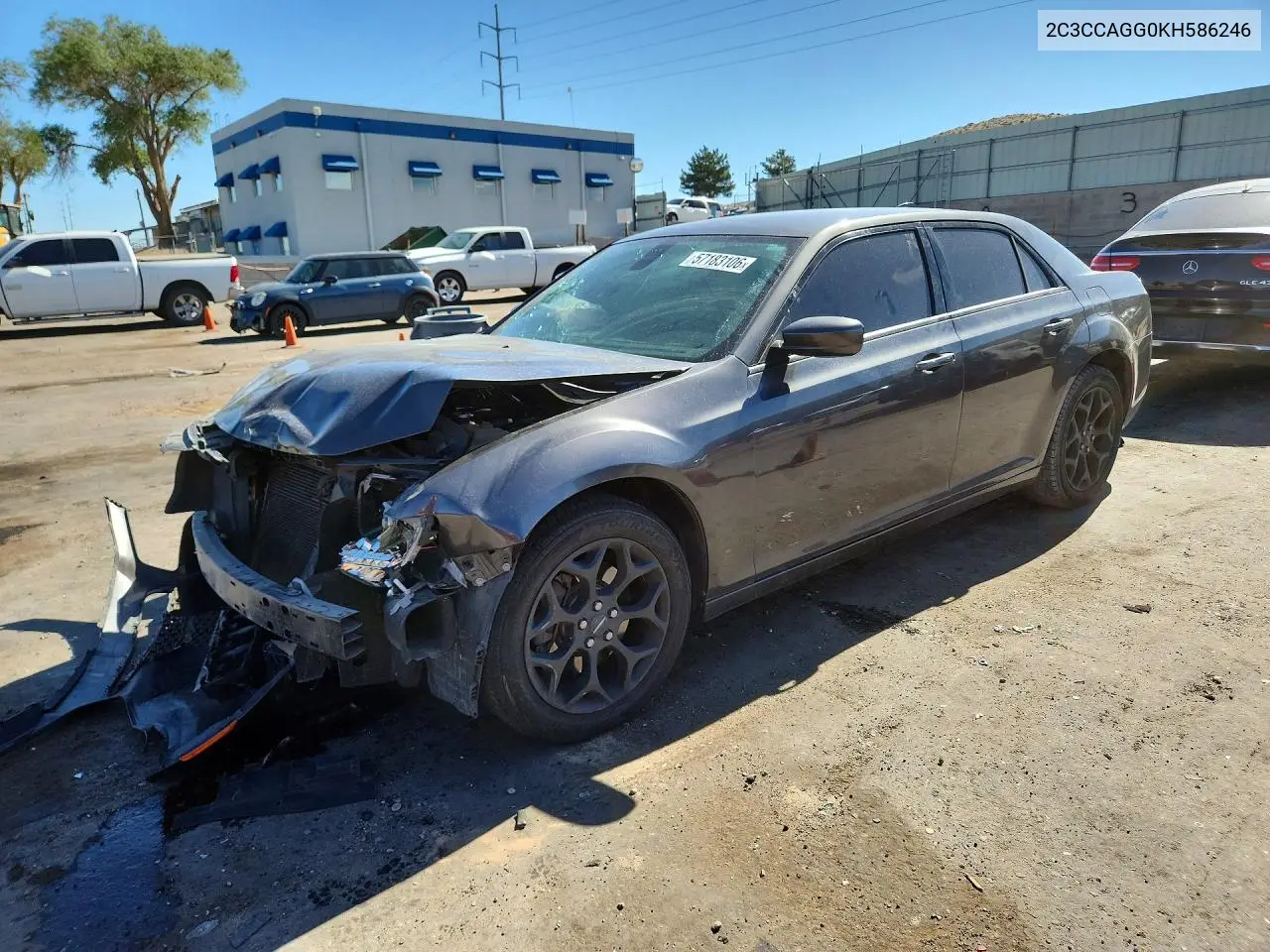 2019 Chrysler 300 S VIN: 2C3CCAGG0KH586246 Lot: 57183106