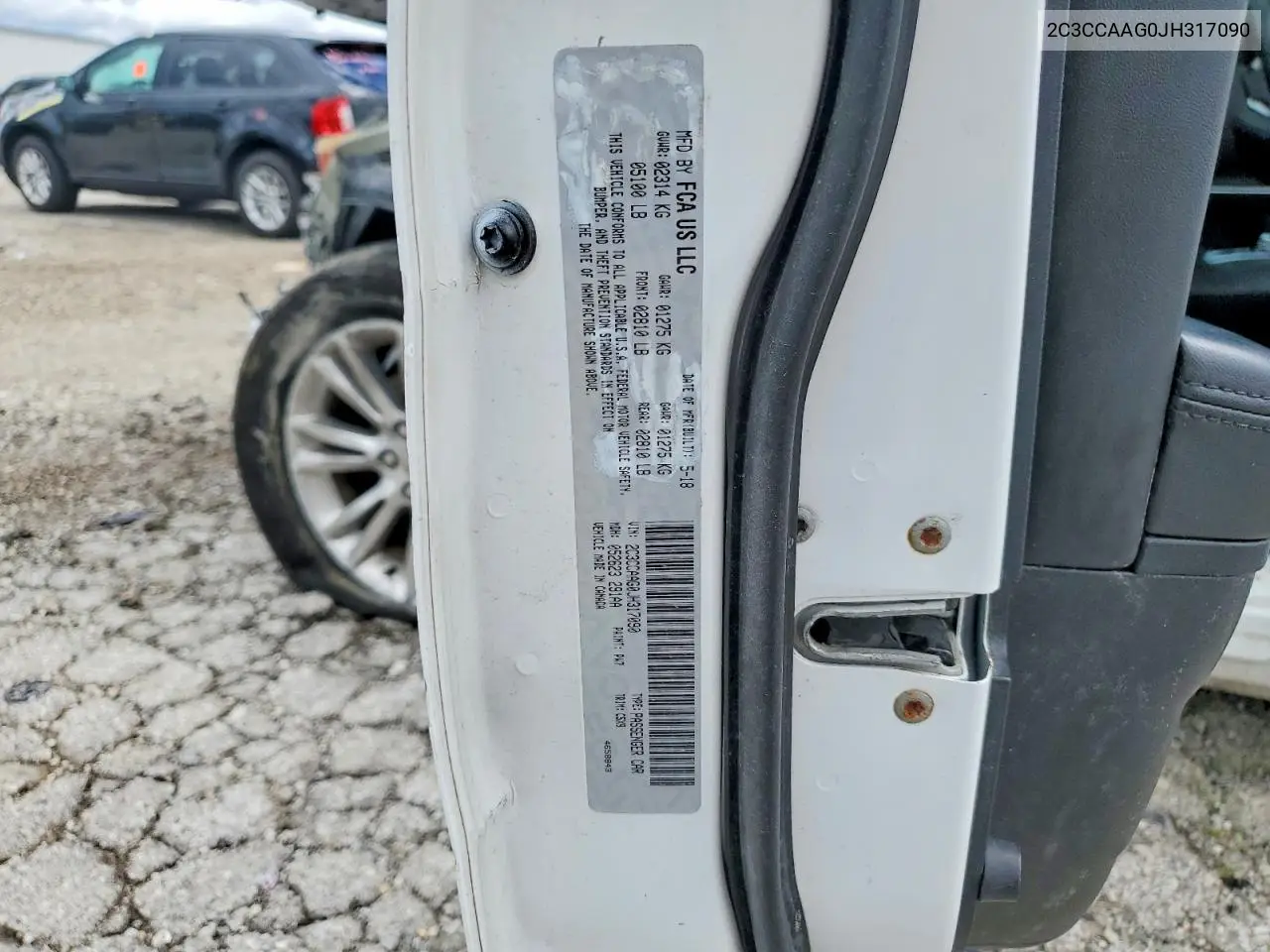 2018 Chrysler 300 Touring VIN: 2C3CCAAG0JH317090 Lot: 57736186
