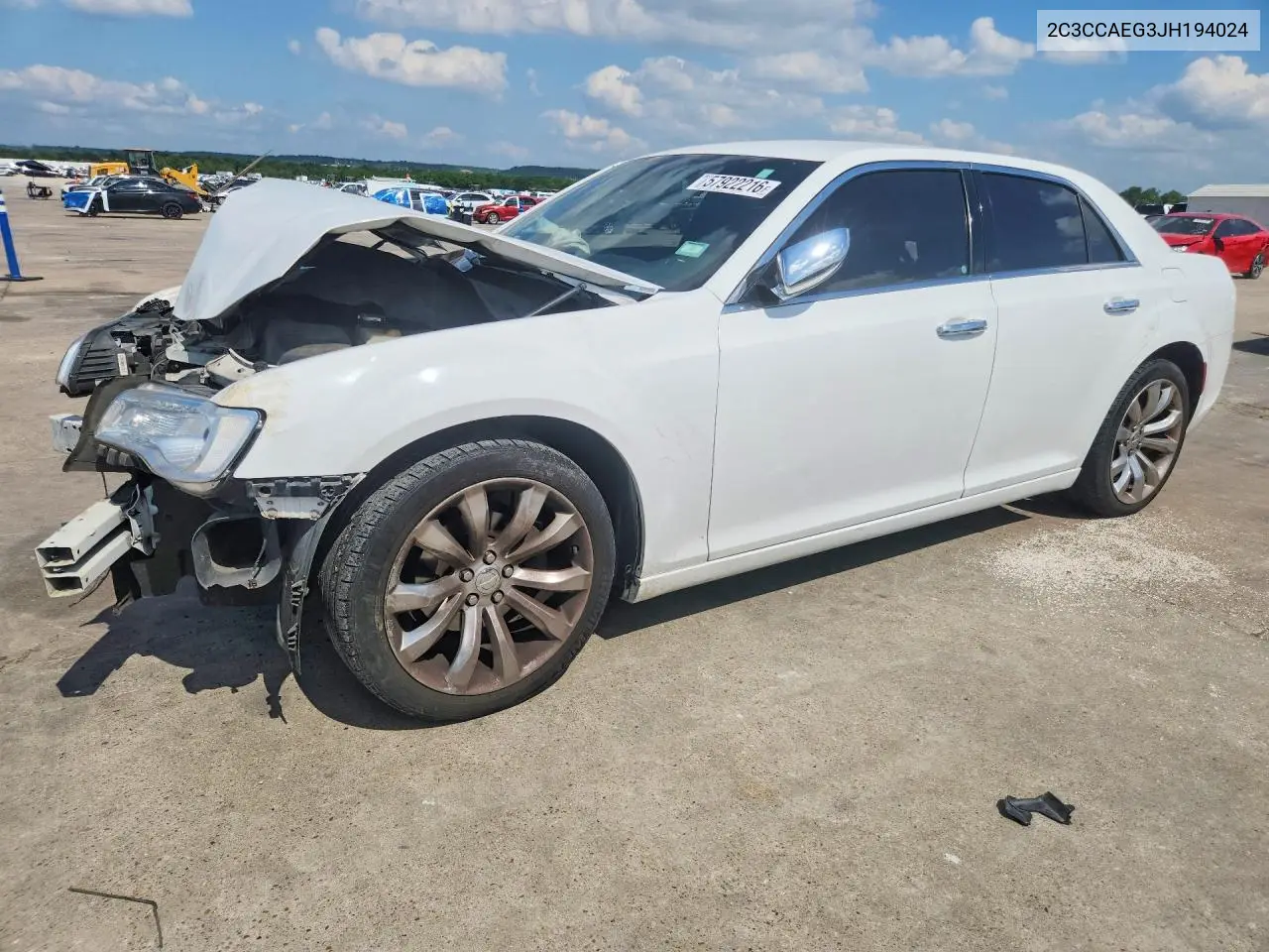 2018 Chrysler 300 Limited VIN: 2C3CCAEG3JH194024 Lot: 57922216