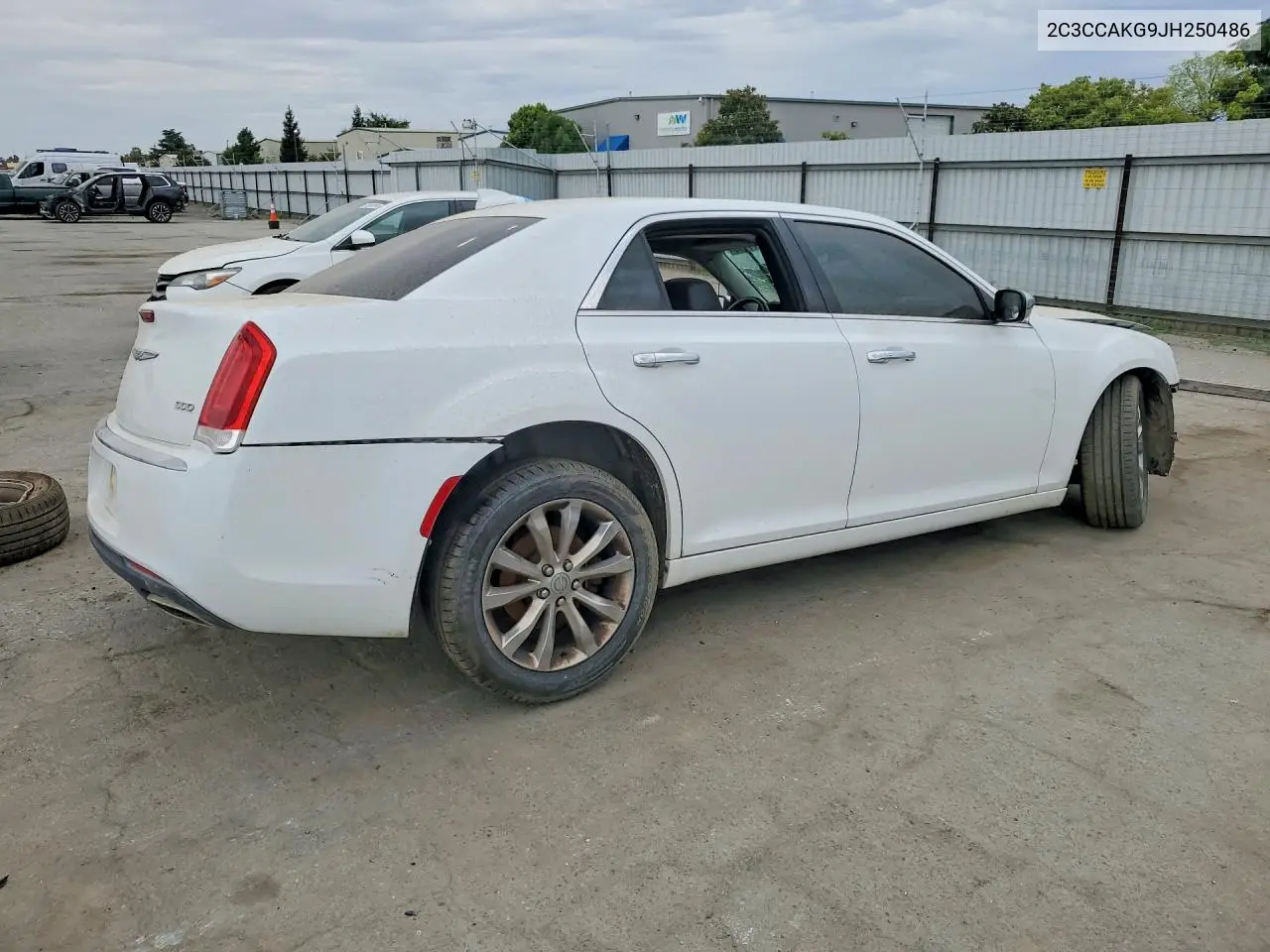 2018 Chrysler 300 Limited VIN: 2C3CCAKG9JH250486 Lot: 61011116