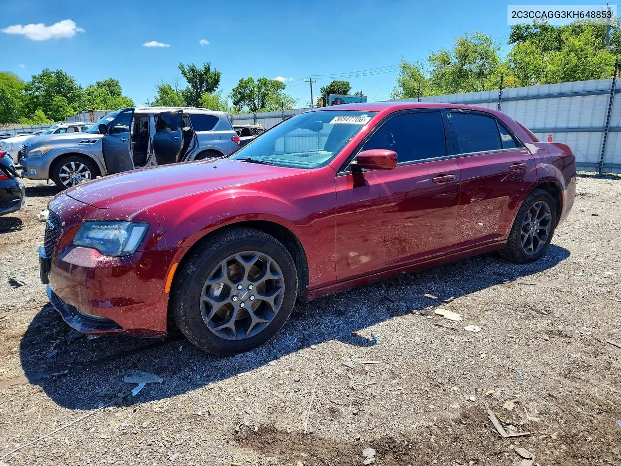 2019 Chrysler 300 S VIN: 2C3CCAGG3KH648853 Lot: 56547706