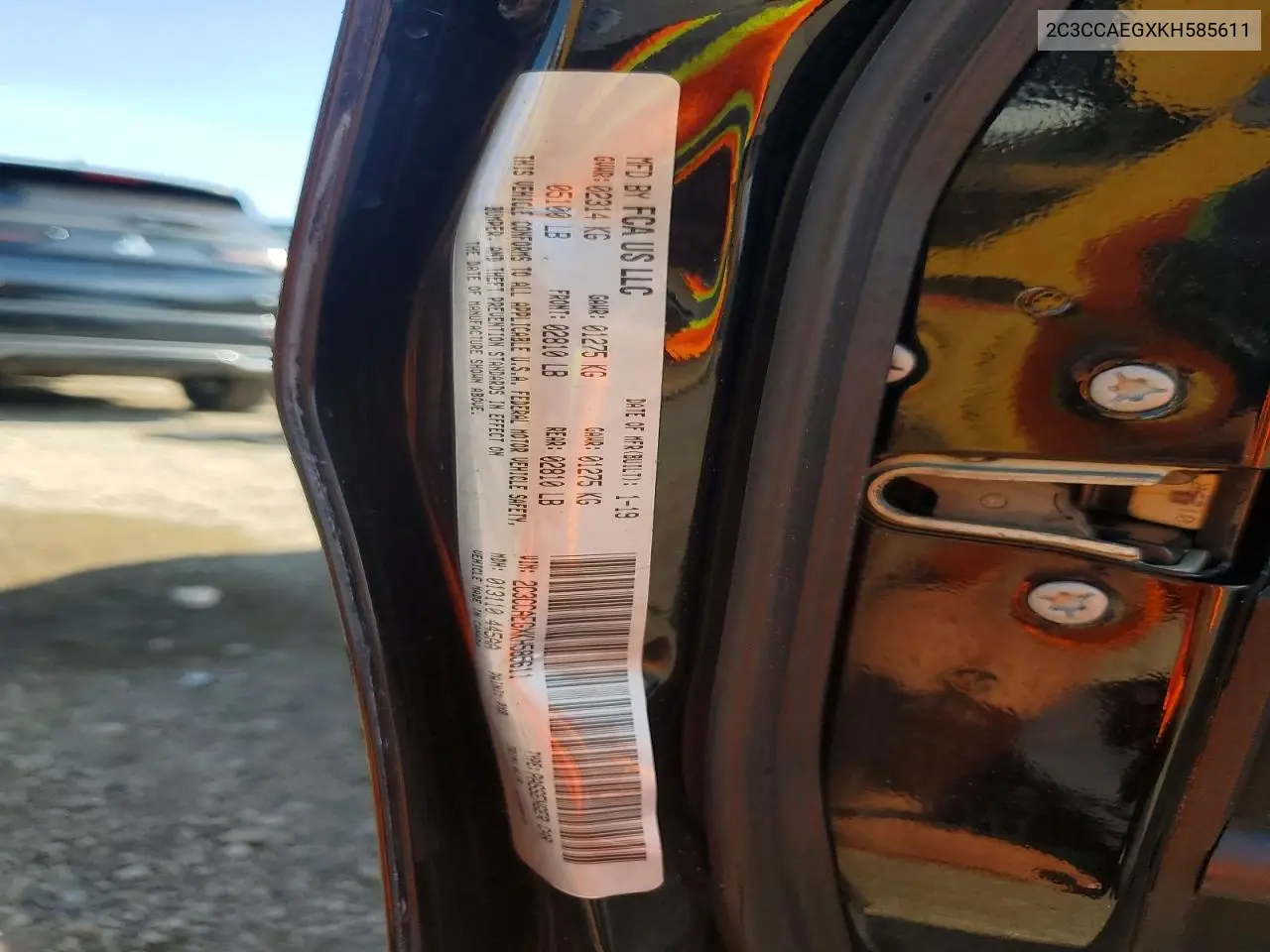 2019 Chrysler 300 Limited VIN: 2C3CCAEGXKH585611 Lot: 61394036