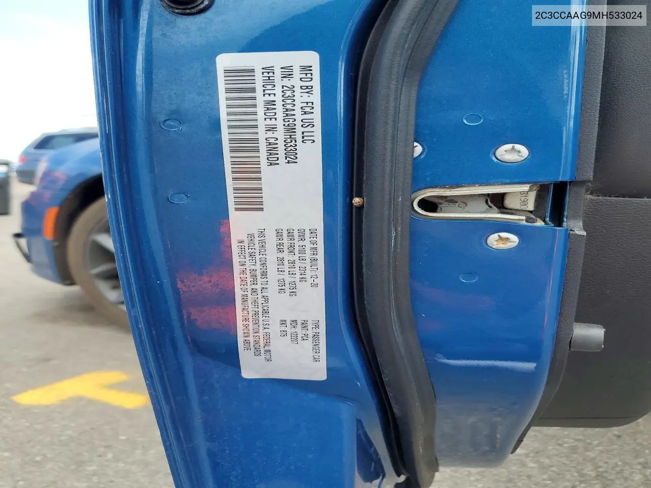 2021 Chrysler 300 Touring VIN: 2C3CCAAG9MH533024 Lot: 56492266