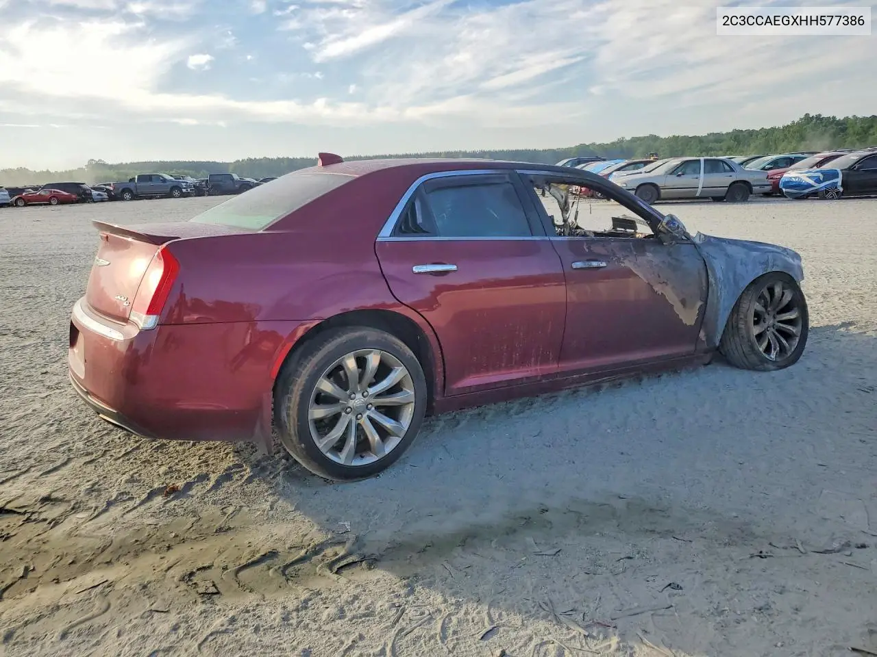 2017 Chrysler 300C VIN: 2C3CCAEGXHH577386 Lot: 53957686