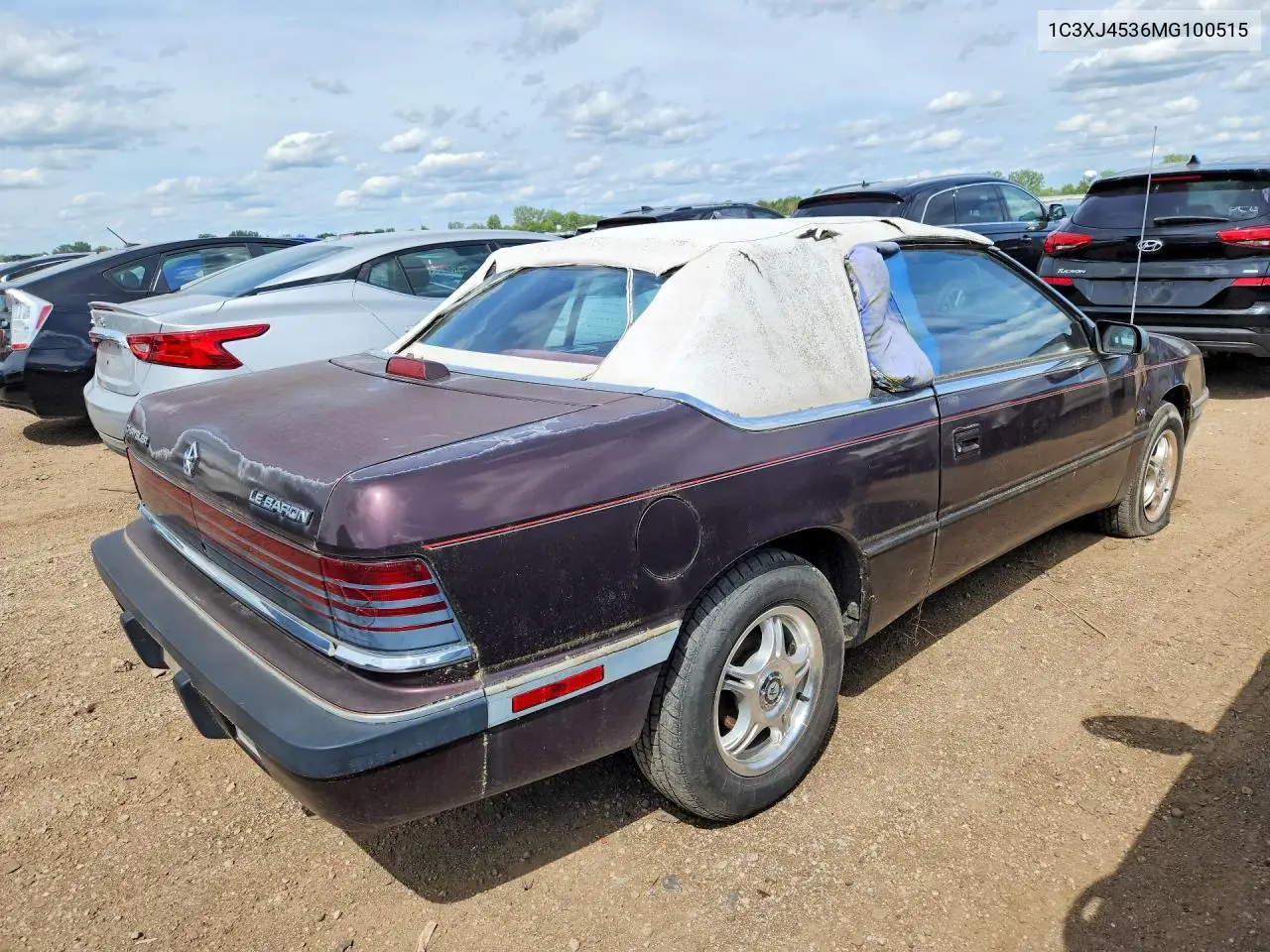 1991 Chrysler Lebaron VIN: 1C3XJ4536MG100515 Lot: 57186436