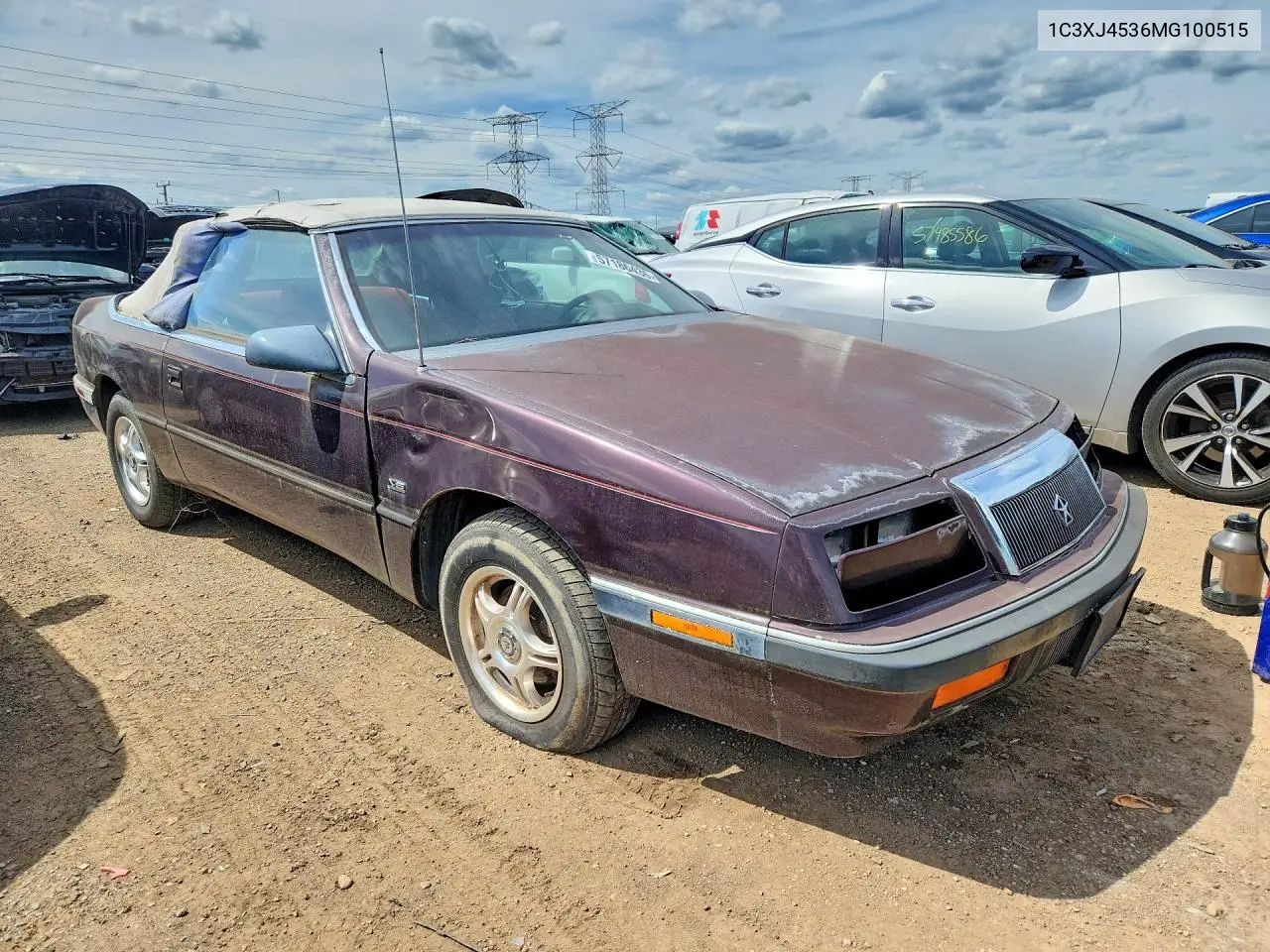1991 Chrysler Lebaron VIN: 1C3XJ4536MG100515 Lot: 57186436