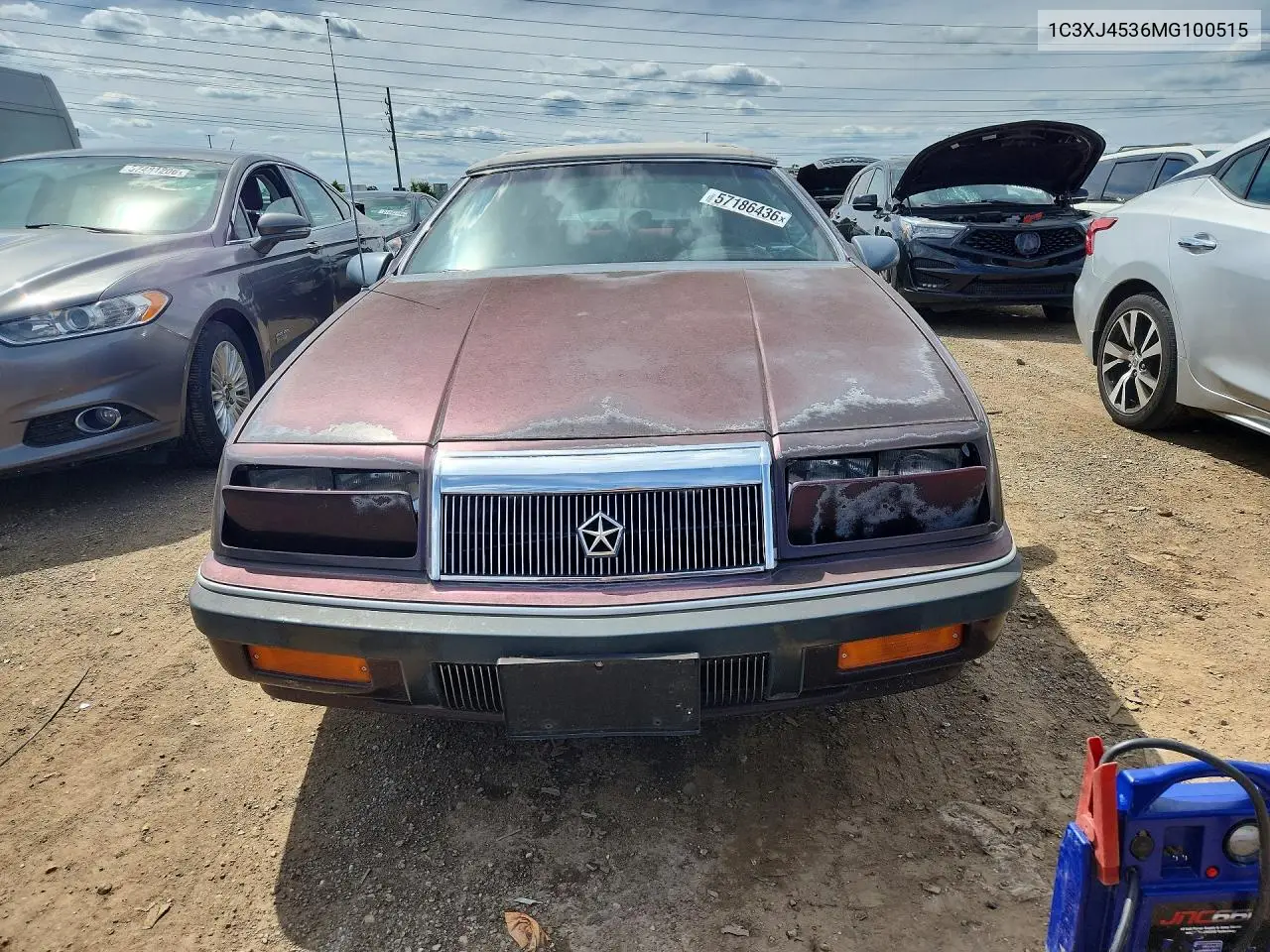 1991 Chrysler Lebaron VIN: 1C3XJ4536MG100515 Lot: 57186436