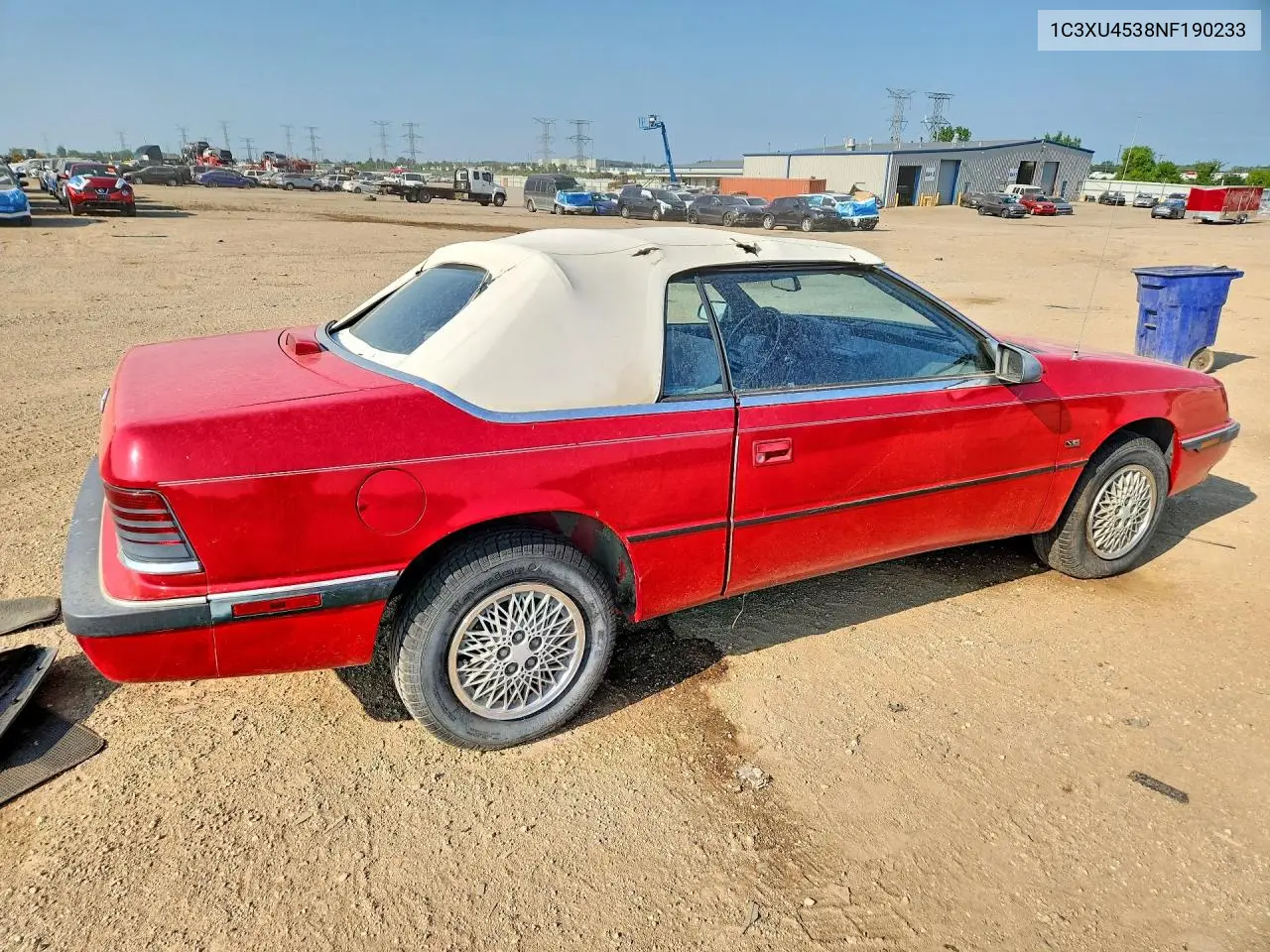 1992 Chrysler Lebaron VIN: 1C3XU4538NF190233 Lot: 60717076