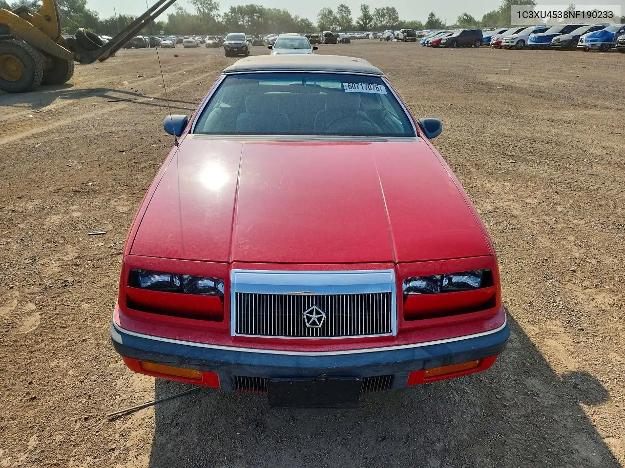 1992 Chrysler Lebaron VIN: 1C3XU4538NF190233 Lot: 60717076