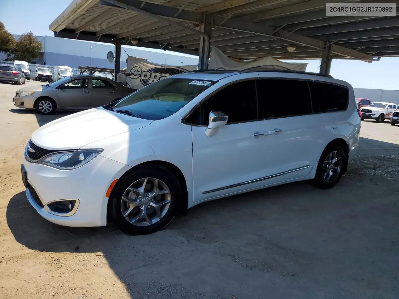 2018 Chrysler Pacifica Limited VIN: 2C4RC1GG2JR170892 Lot: 58117646