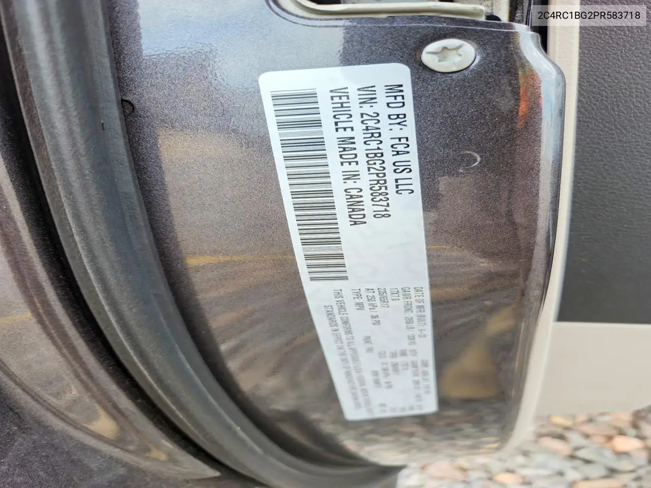 2023 Chrysler Pacifica Touring L VIN: 2C4RC1BG2PR583718 Lot: 60920446
