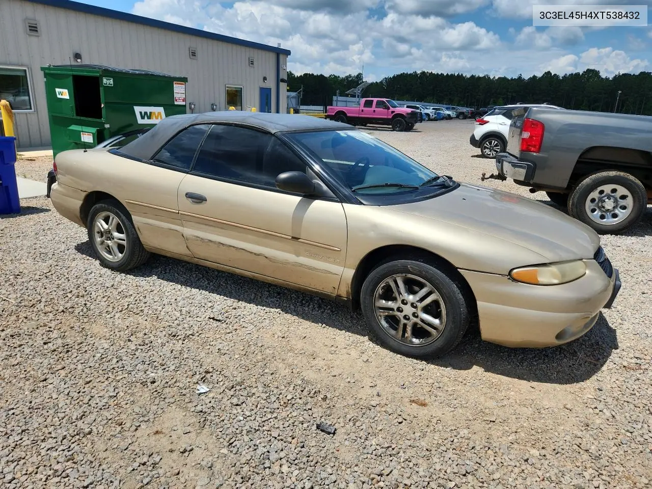 1999 Chrysler Sebring Jx VIN: 3C3EL45H4XT538432 Lot: 61712986