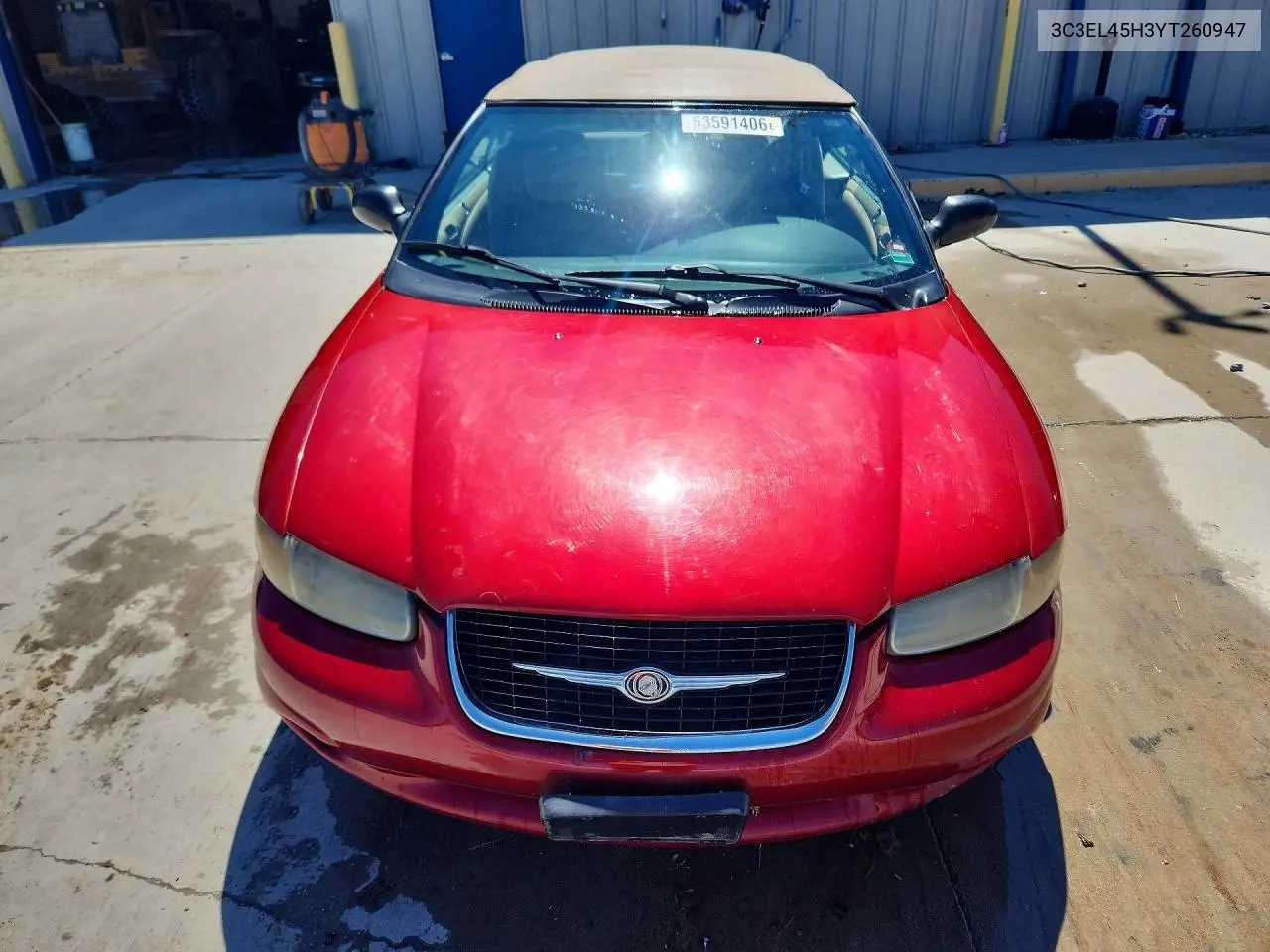 2000 Chrysler Sebring Jx VIN: 3C3EL45H3YT260947 Lot: 53591406
