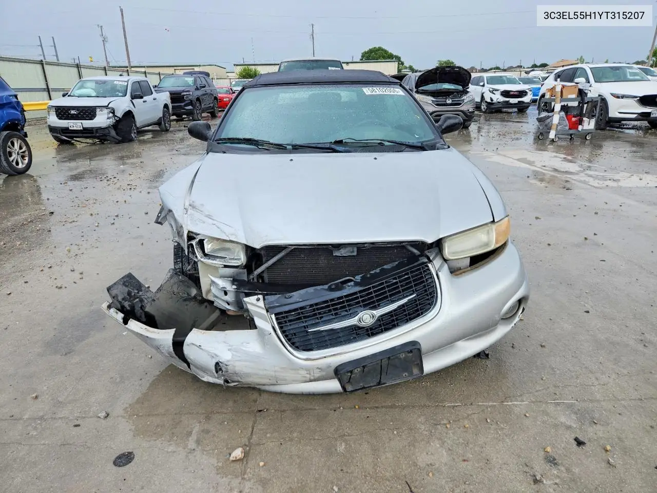 2000 Chrysler Sebring Jxi VIN: 3C3EL55H1YT315207 Lot: 58102006