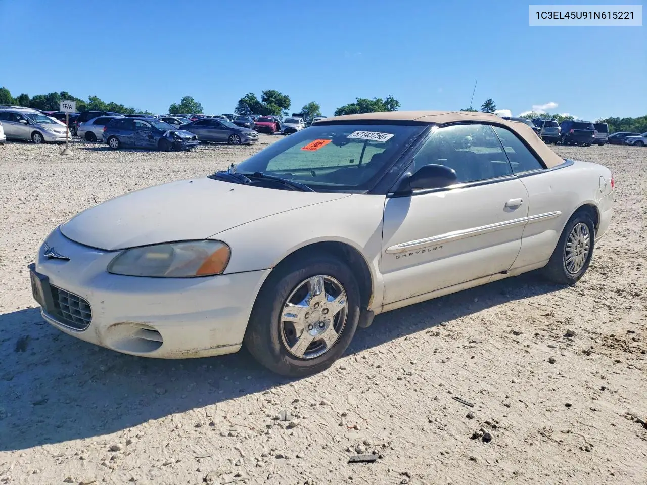 2001 Chrysler Sebring Lx VIN: 1C3EL45U91N615221 Lot: 57143756