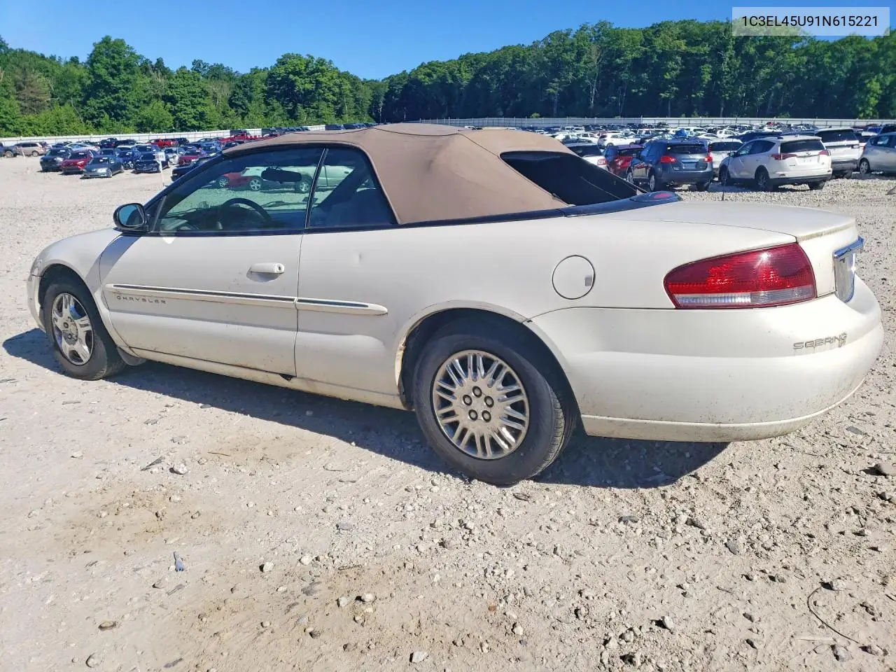 2001 Chrysler Sebring Lx VIN: 1C3EL45U91N615221 Lot: 57143756