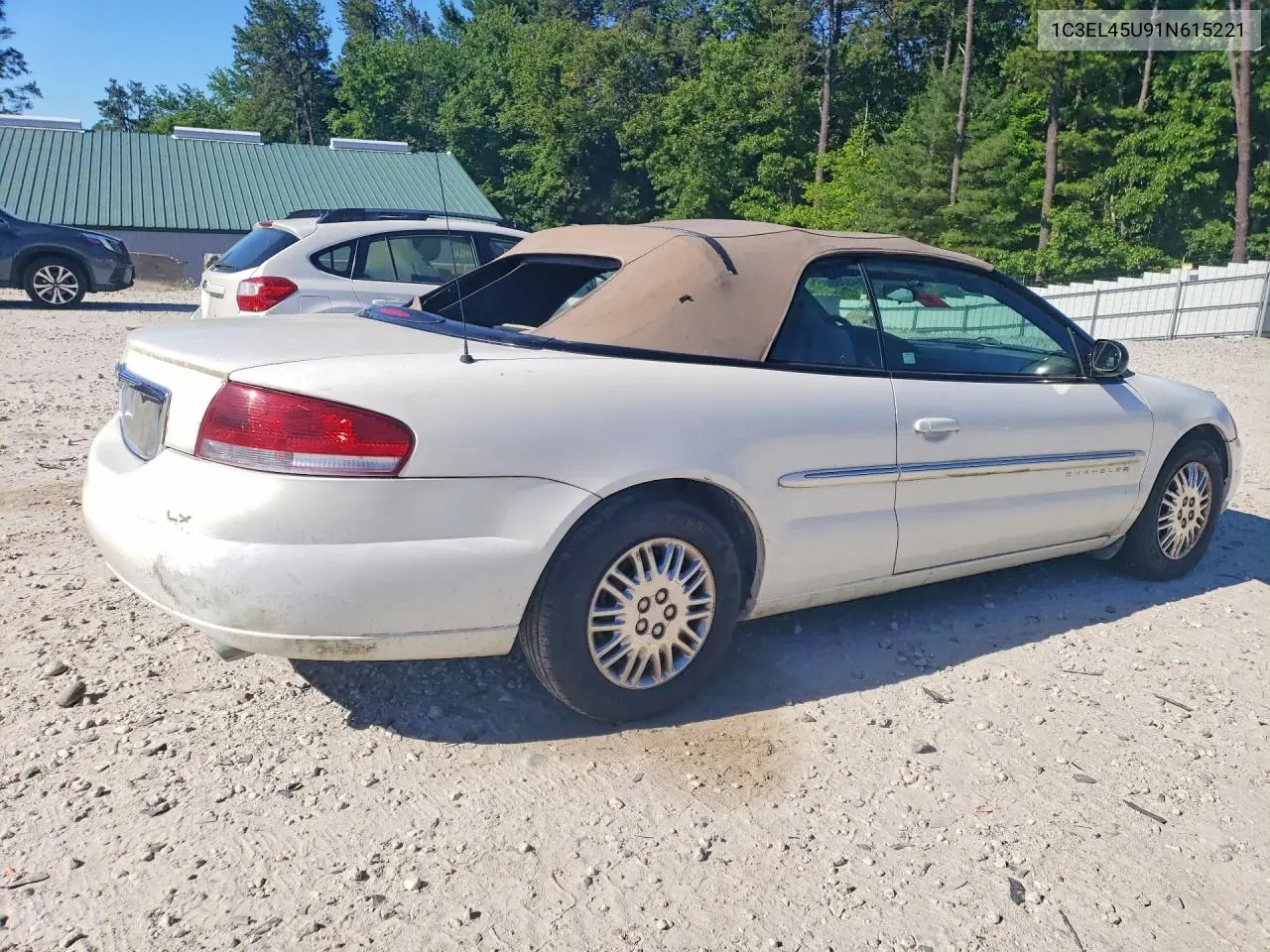 2001 Chrysler Sebring Lx VIN: 1C3EL45U91N615221 Lot: 57143756
