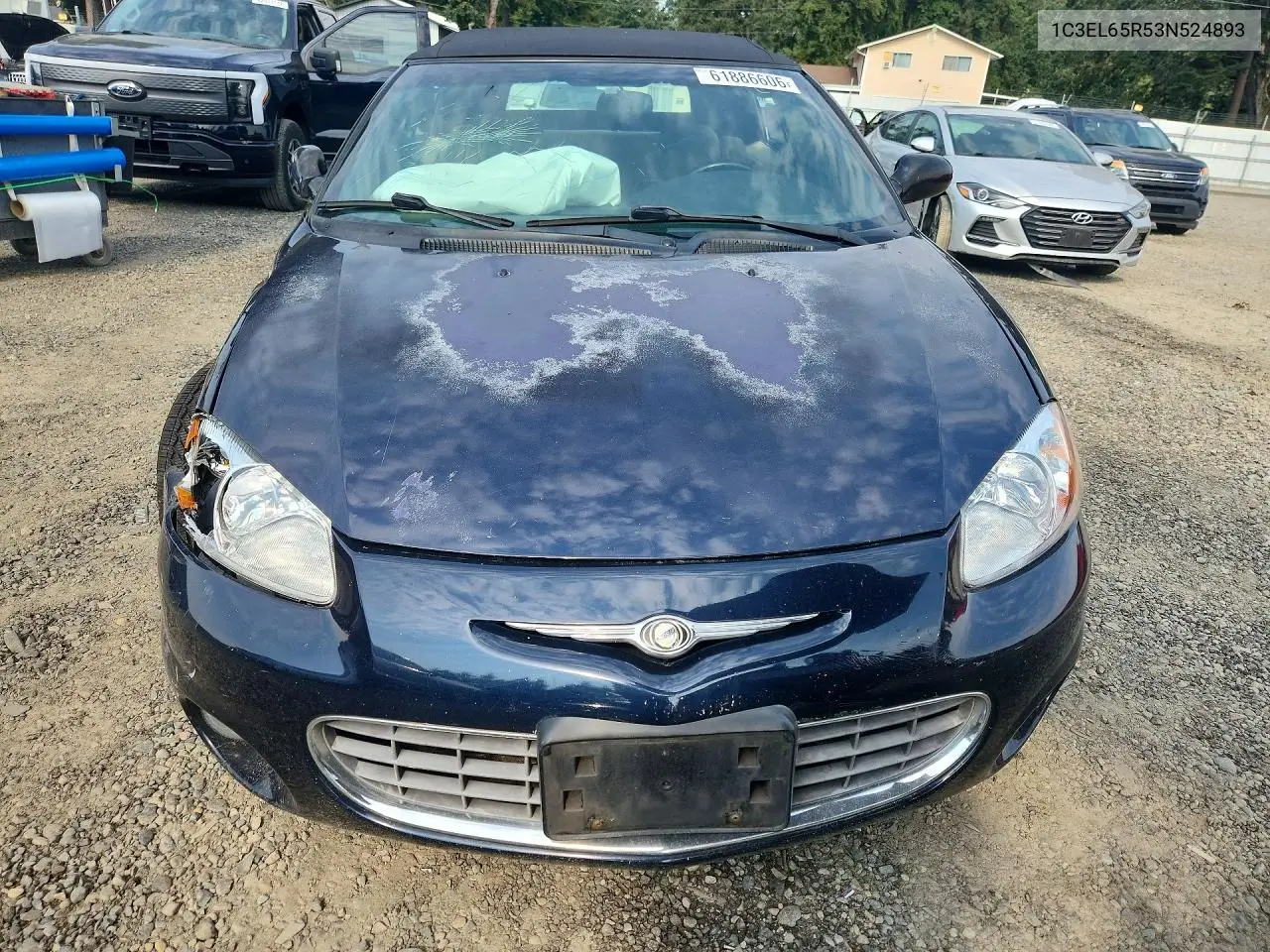 2003 Chrysler Sebring Limited VIN: 1C3EL65R53N524893 Lot: 61886606
