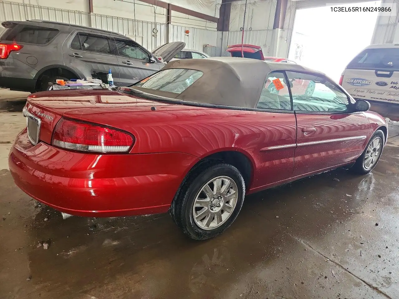 2006 Chrysler Sebring Limited VIN: 1C3EL65R16N249866 Lot: 41634936