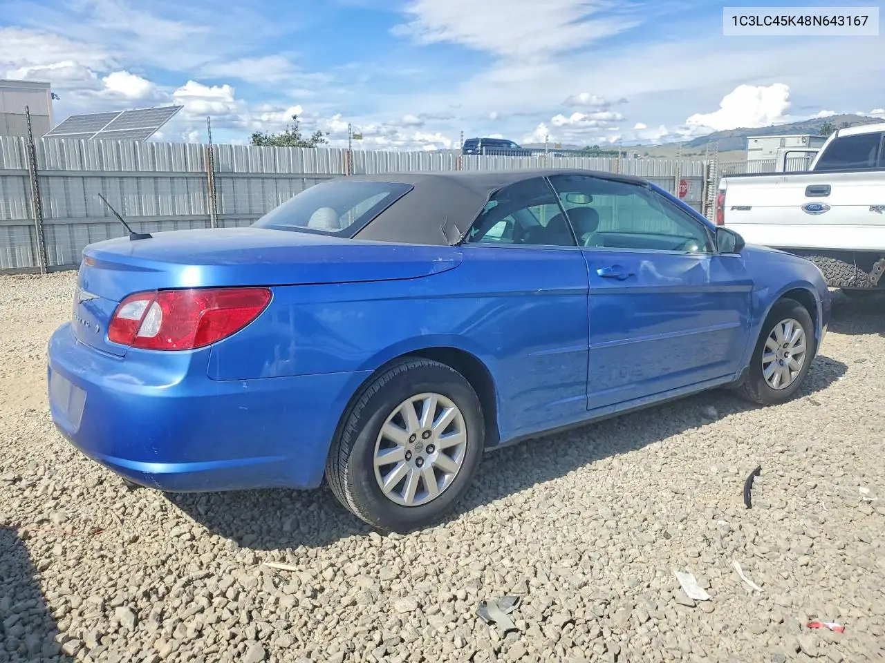 2008 Chrysler Sebring VIN: 1C3LC45K48N643167 Lot: 49509186