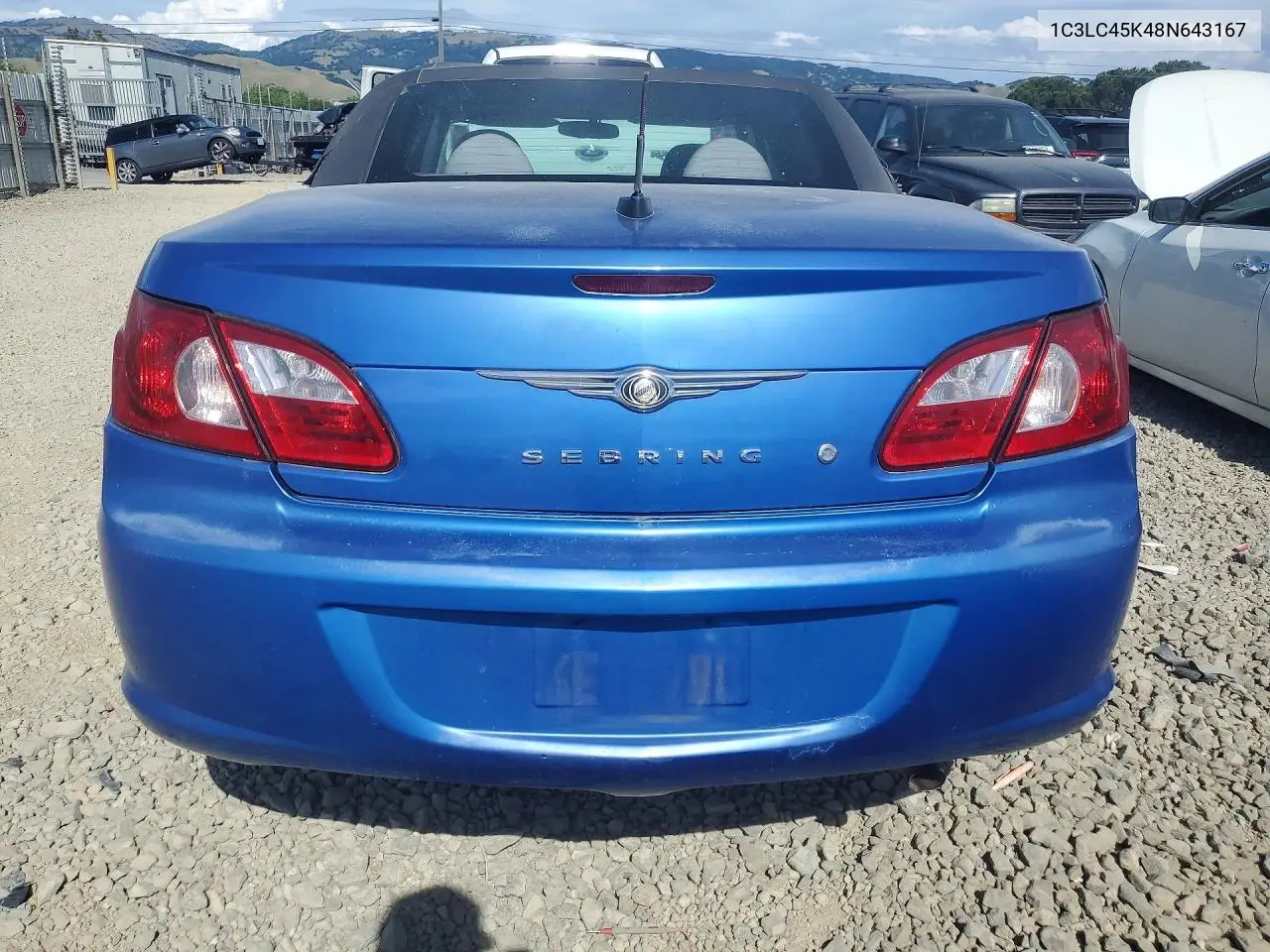 2008 Chrysler Sebring VIN: 1C3LC45K48N643167 Lot: 49509186