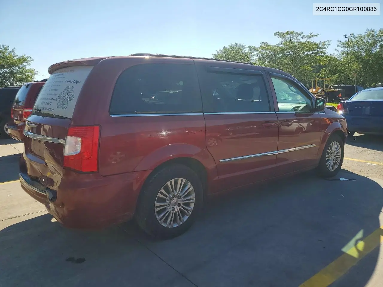2016 Chrysler Town & Country Touring L VIN: 2C4RC1CG0GR100886 Lot: 60866386