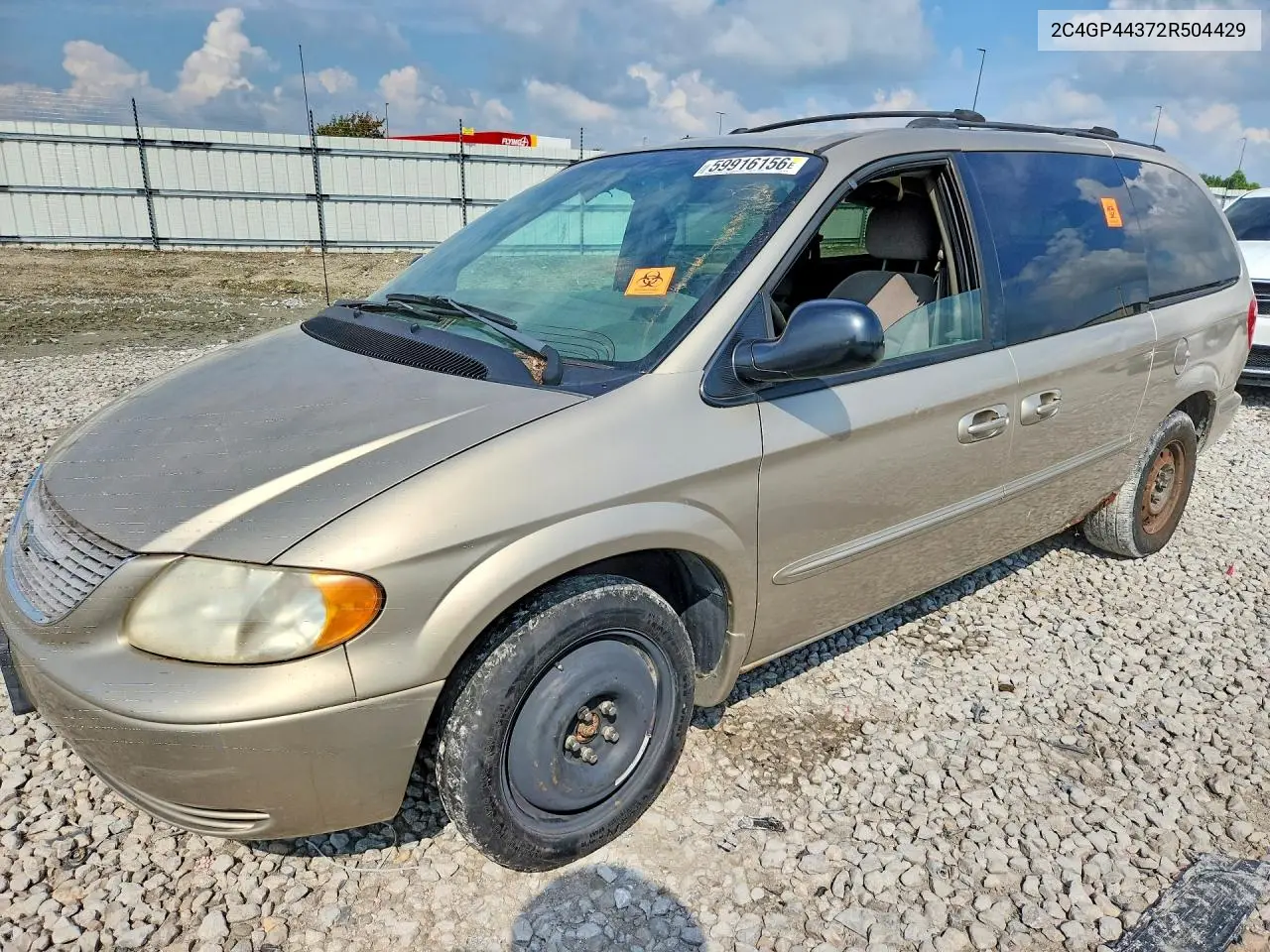 2002 Chrysler Town & Country Lx VIN: 2C4GP44372R504429 Lot: 59916156