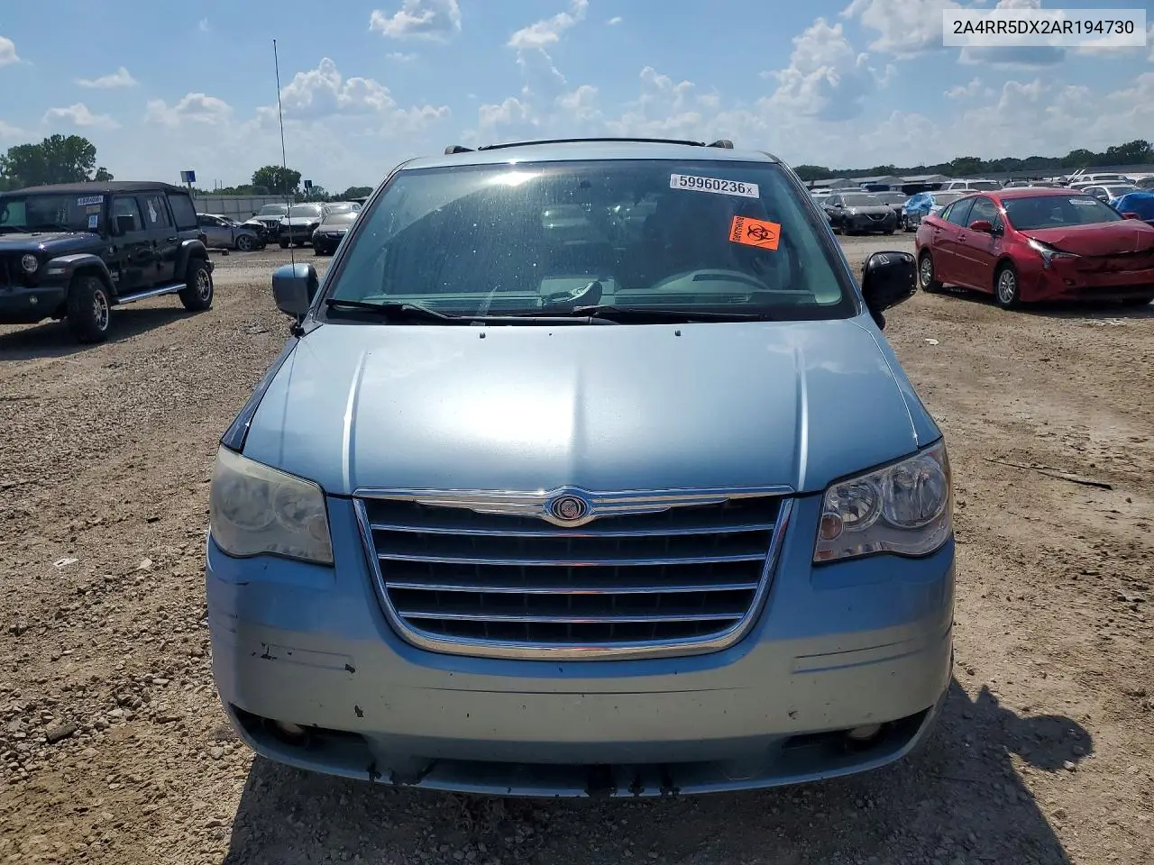 2010 Chrysler Town & Country Touring VIN: 2A4RR5DX2AR194730 Lot: 59960236