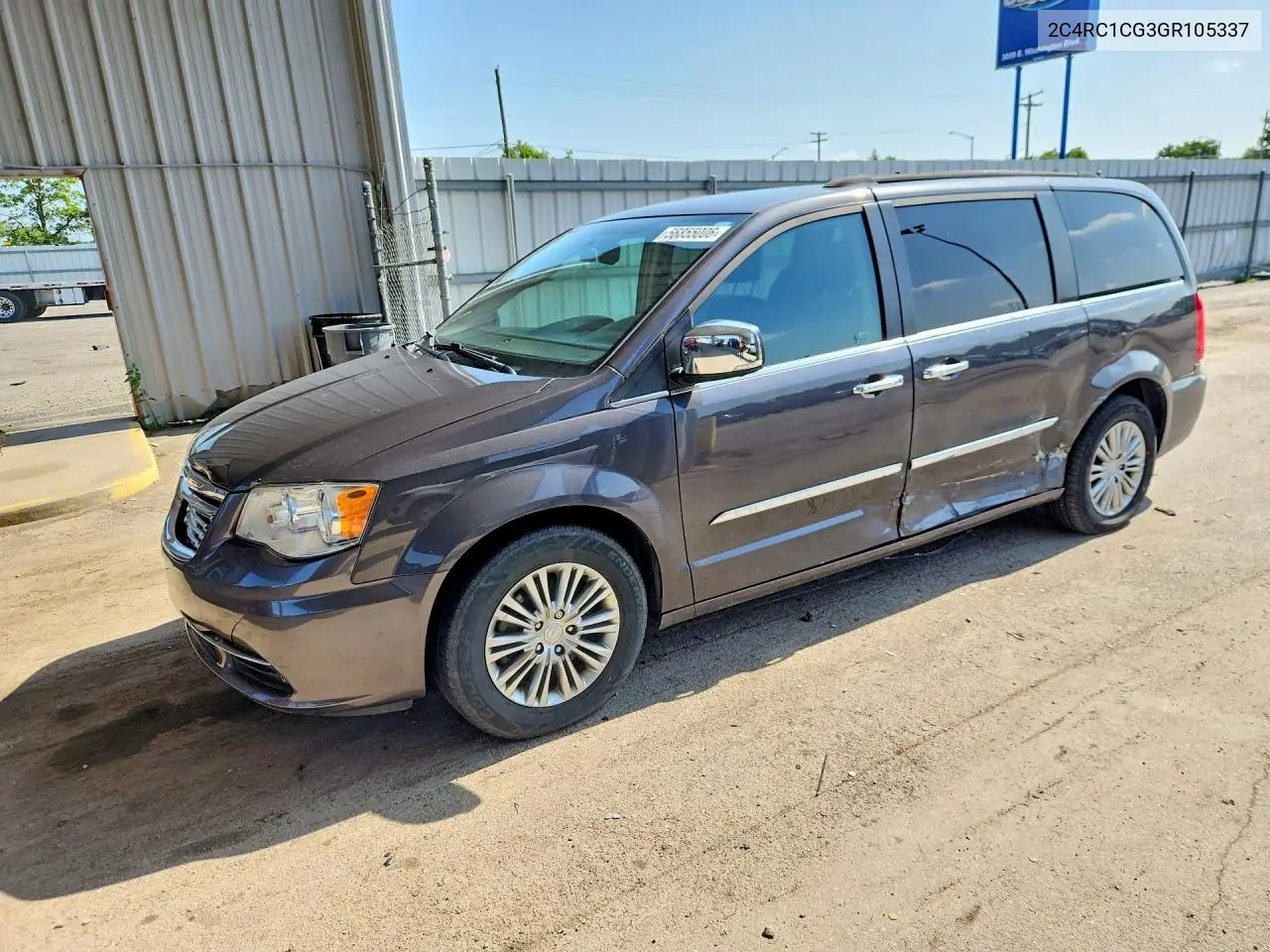 2016 Chrysler Town & Country Touring L VIN: 2C4RC1CG3GR105337 Lot: 56855006