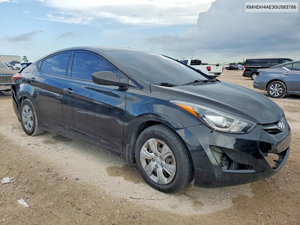 2016 Datsun Elantra Se VIN: KMHDH4AE3GU583786 Lot: 57333556