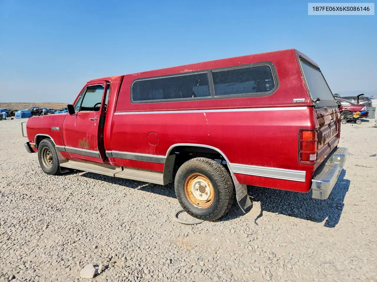 1989 Dodge D-Series D100 VIN: 1B7FE06X6KS086146 Lot: 58508496