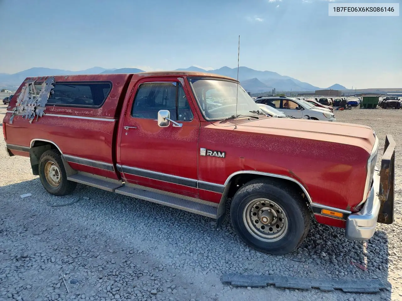 1989 Dodge D-Series D100 VIN: 1B7FE06X6KS086146 Lot: 58508496