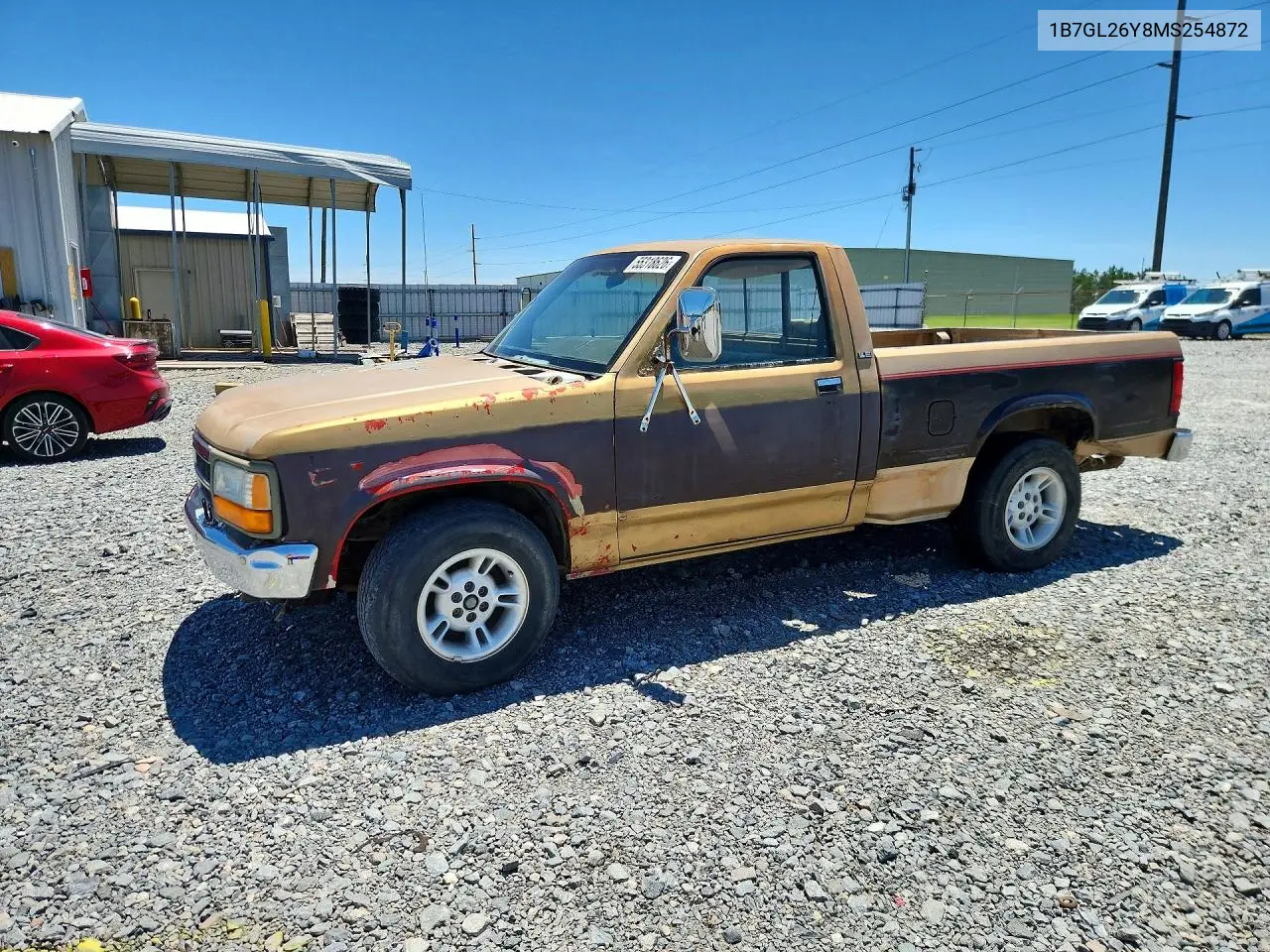 1991 Dodge Dakota VIN: 1B7GL26Y8MS254872 Lot: 55318626