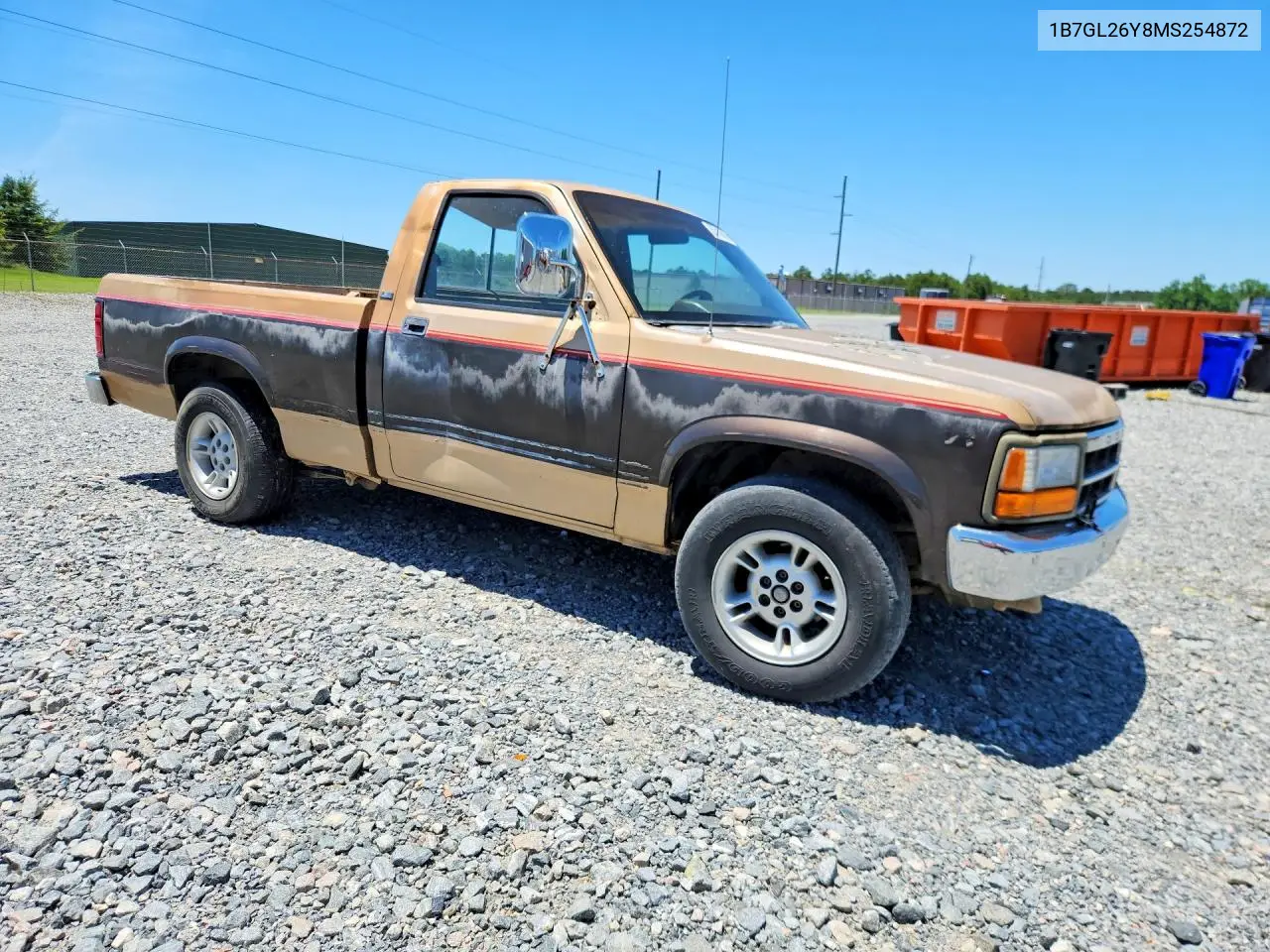 1991 Dodge Dakota VIN: 1B7GL26Y8MS254872 Lot: 55318626
