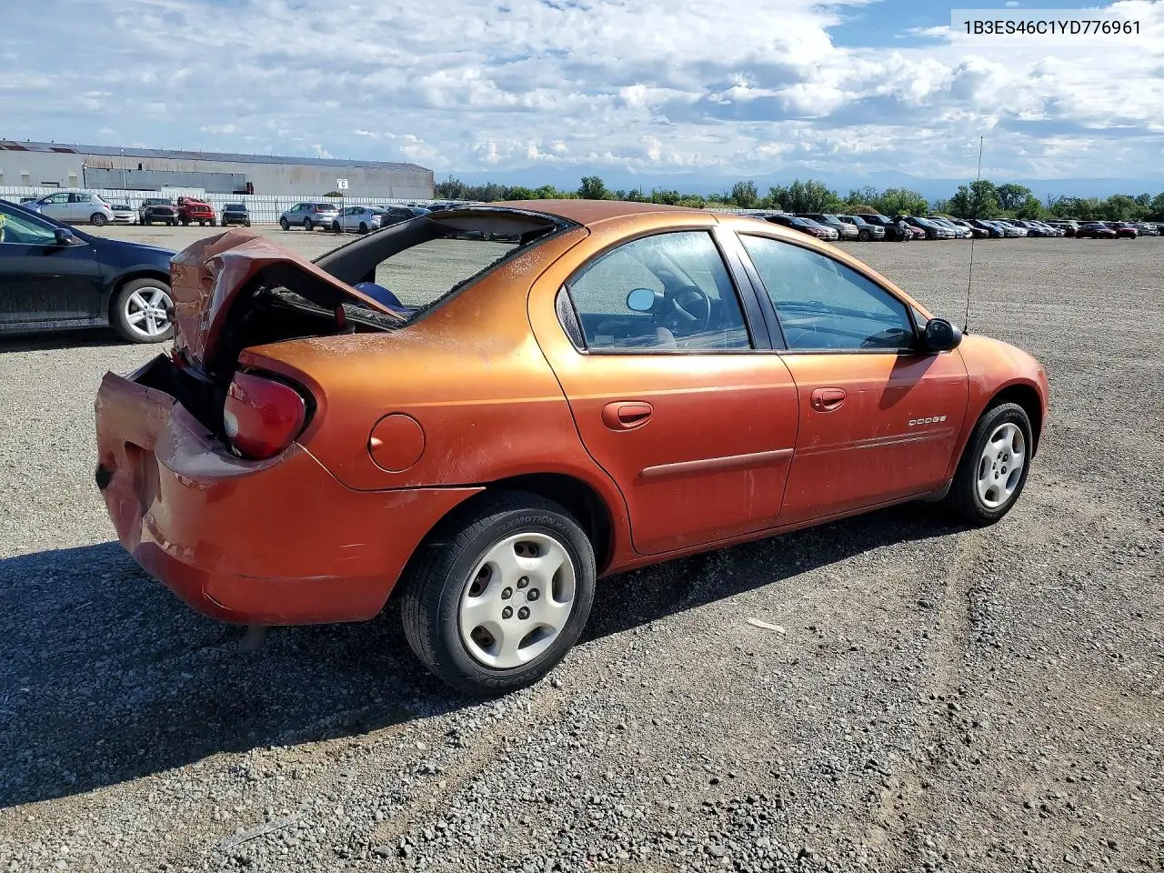 2000 Dodge Neon Base VIN: 1B3ES46C1YD776961 Lot: 49254166