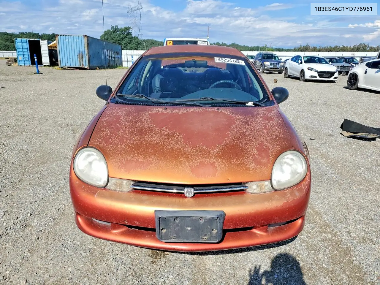 2000 Dodge Neon Base VIN: 1B3ES46C1YD776961 Lot: 49254166
