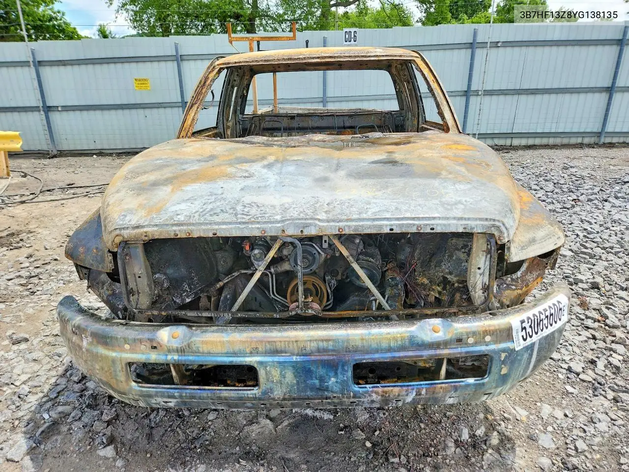 2000 Dodge Ram 1500 VIN: 3B7HF13Z8YG138135 Lot: 53065606