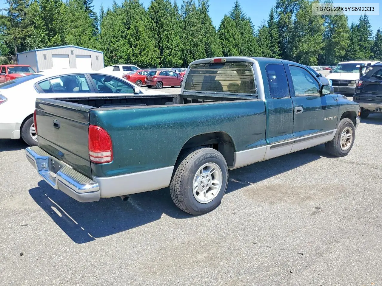2000 Dodge Dakota VIN: 1B7GL22X5YS692333 Lot: 58586616
