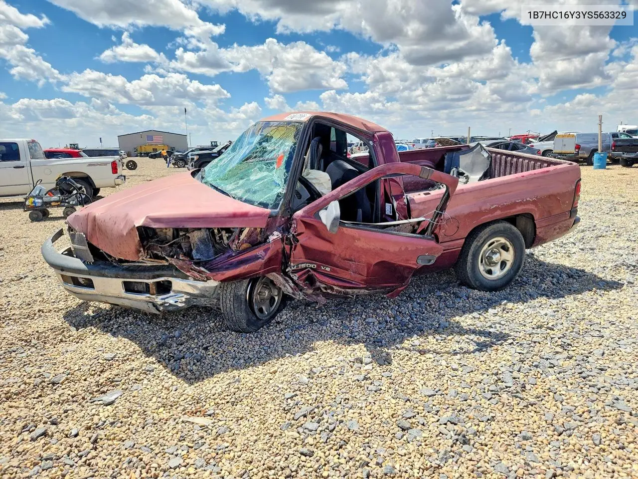 2000 Dodge Ram 1500 VIN: 1B7HC16Y3YS563329 Lot: 61077666