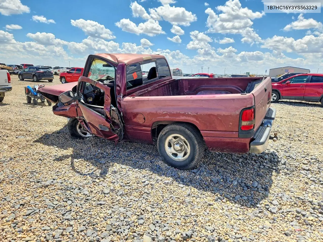 2000 Dodge Ram 1500 VIN: 1B7HC16Y3YS563329 Lot: 61077666
