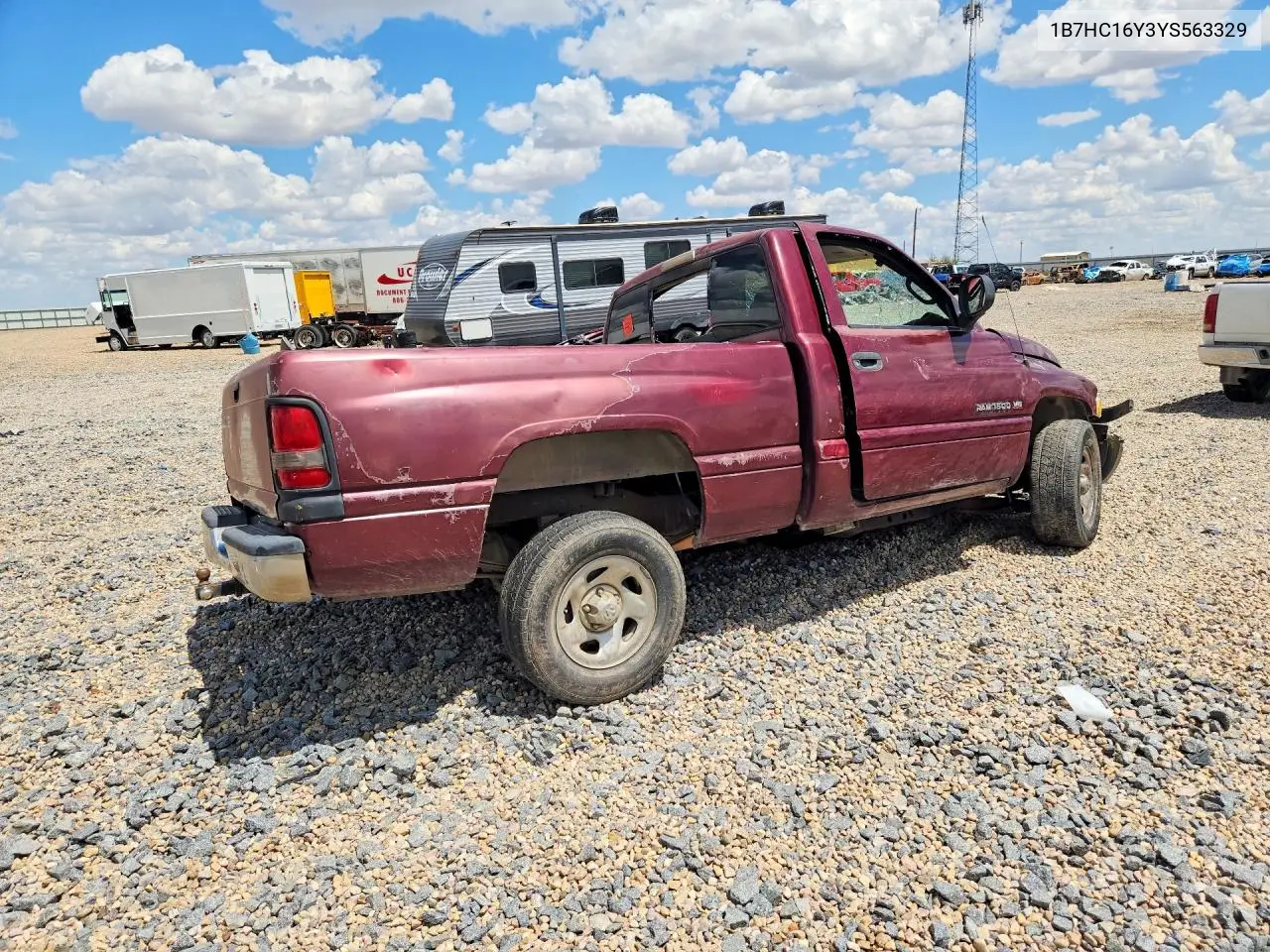 2000 Dodge Ram 1500 VIN: 1B7HC16Y3YS563329 Lot: 61077666