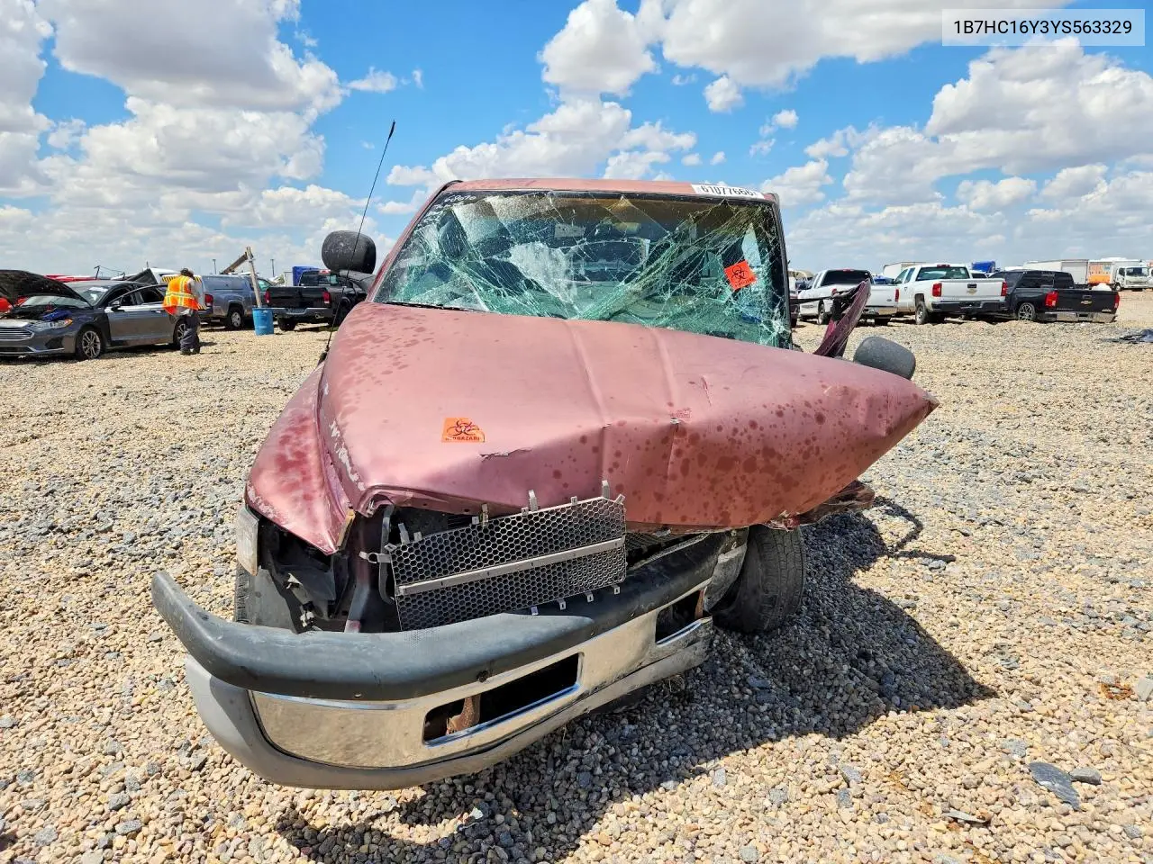 2000 Dodge Ram 1500 VIN: 1B7HC16Y3YS563329 Lot: 61077666