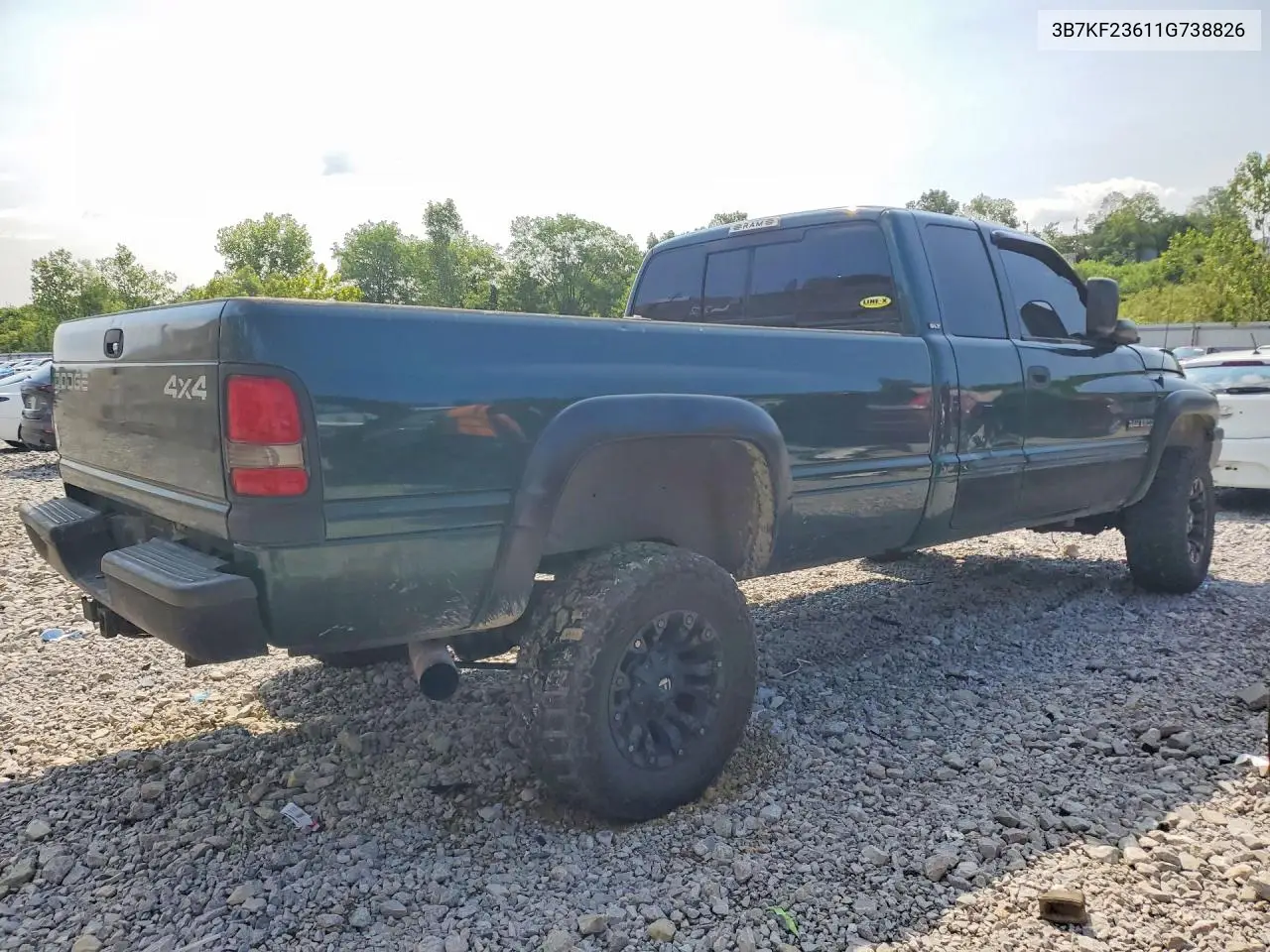 2001 Dodge Ram 2500 VIN: 3B7KF23611G738826 Lot: 61200956